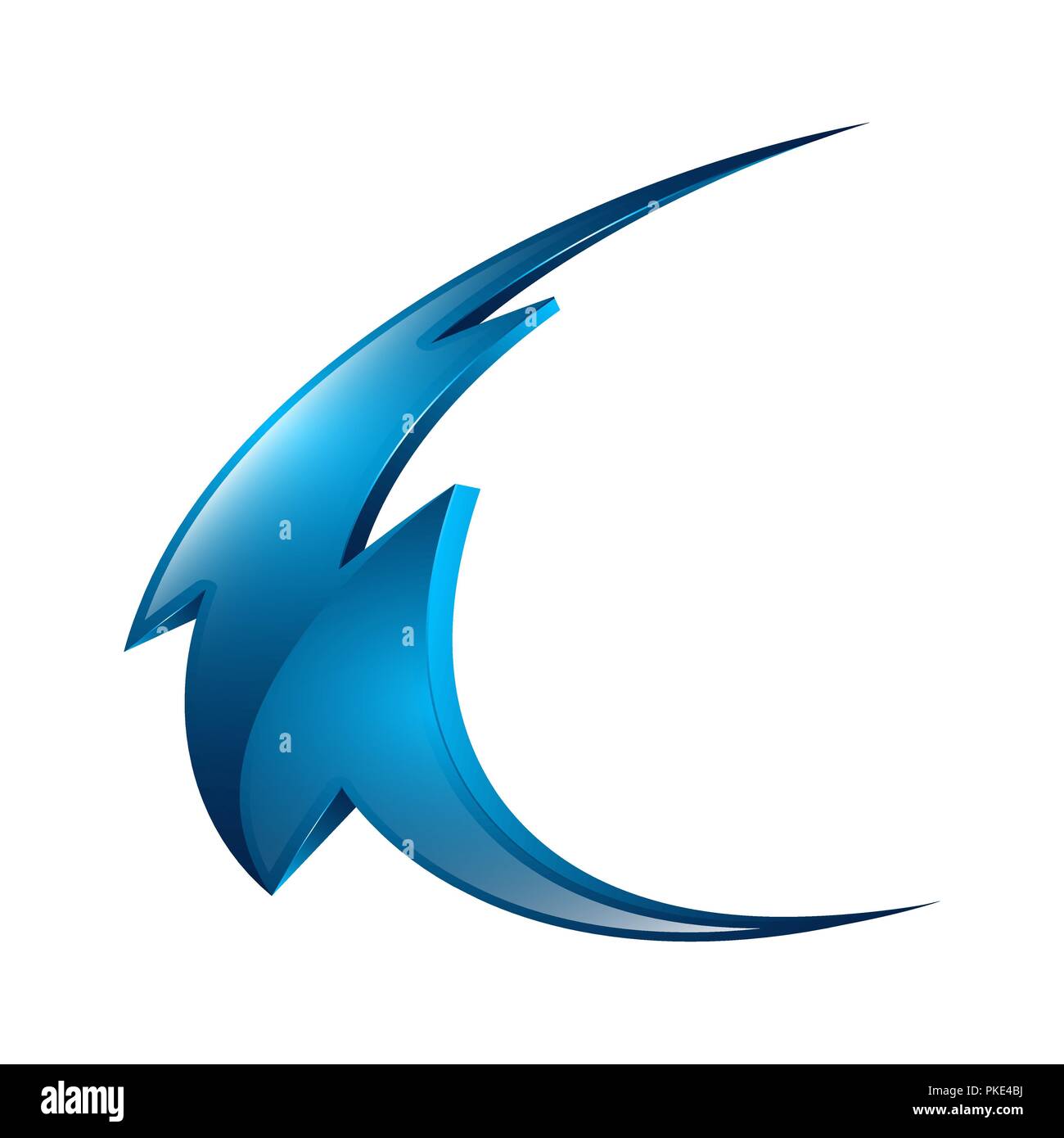 Blau 3 D Thunder Logo. Blitz Logo. elektrische Gefahr Licht Spannung Blitz Donner 3 d-Symbol Logo Design Template element Stock Vektor