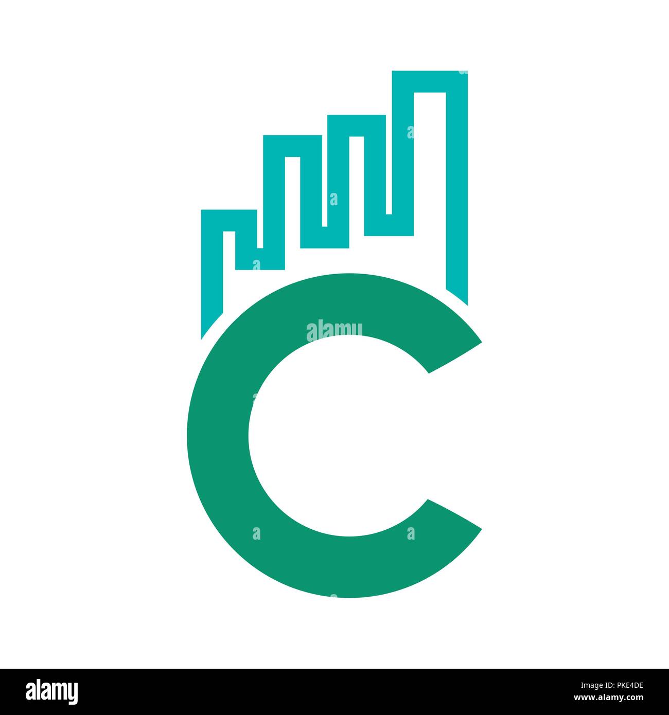 Abstrakte Buchstaben C Marketing und Finanzen Logo Design template Elemente. abstrakte Buchstaben C mit Marketing- bar. Business corporate Schreiben C-Logo v Stock Vektor