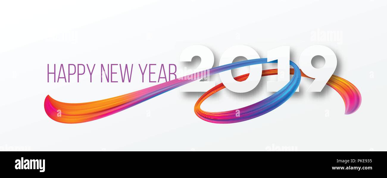 Frohes Neues Jahr 2019 Banner Design Stock Vektor