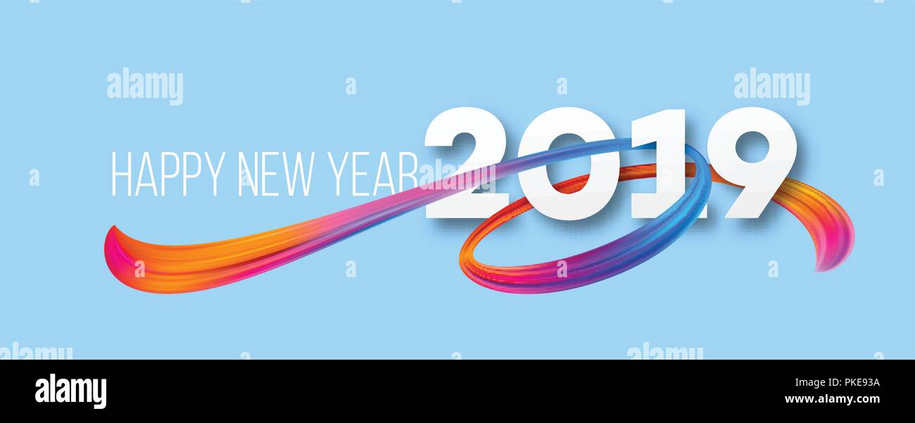 Frohes Neues Jahr 2019 Banner Design Stock Vektor