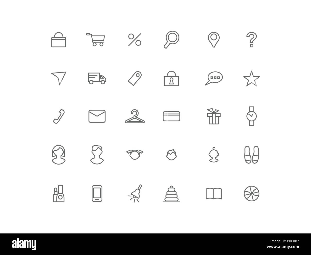 Monochrome Icons für Online Store eine Reihe von Symbolen für das Design Stock Vektor