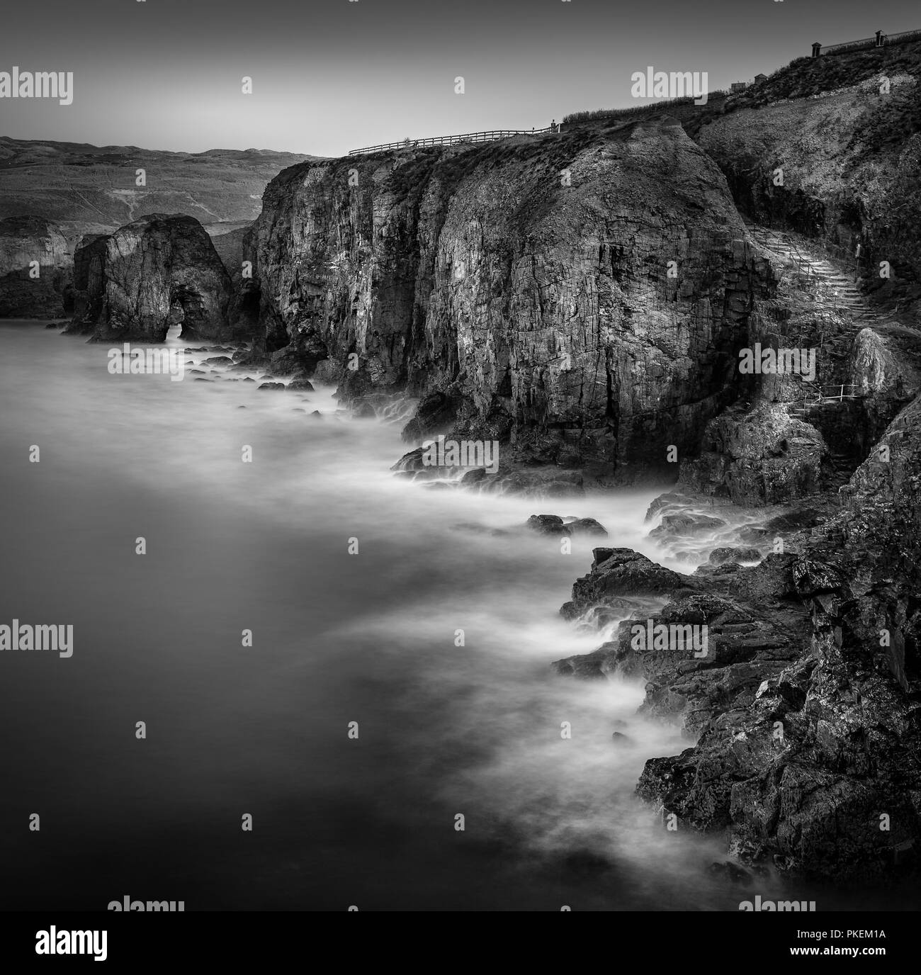 Cliff Schritte, Perranporth Cornwall Stockfoto