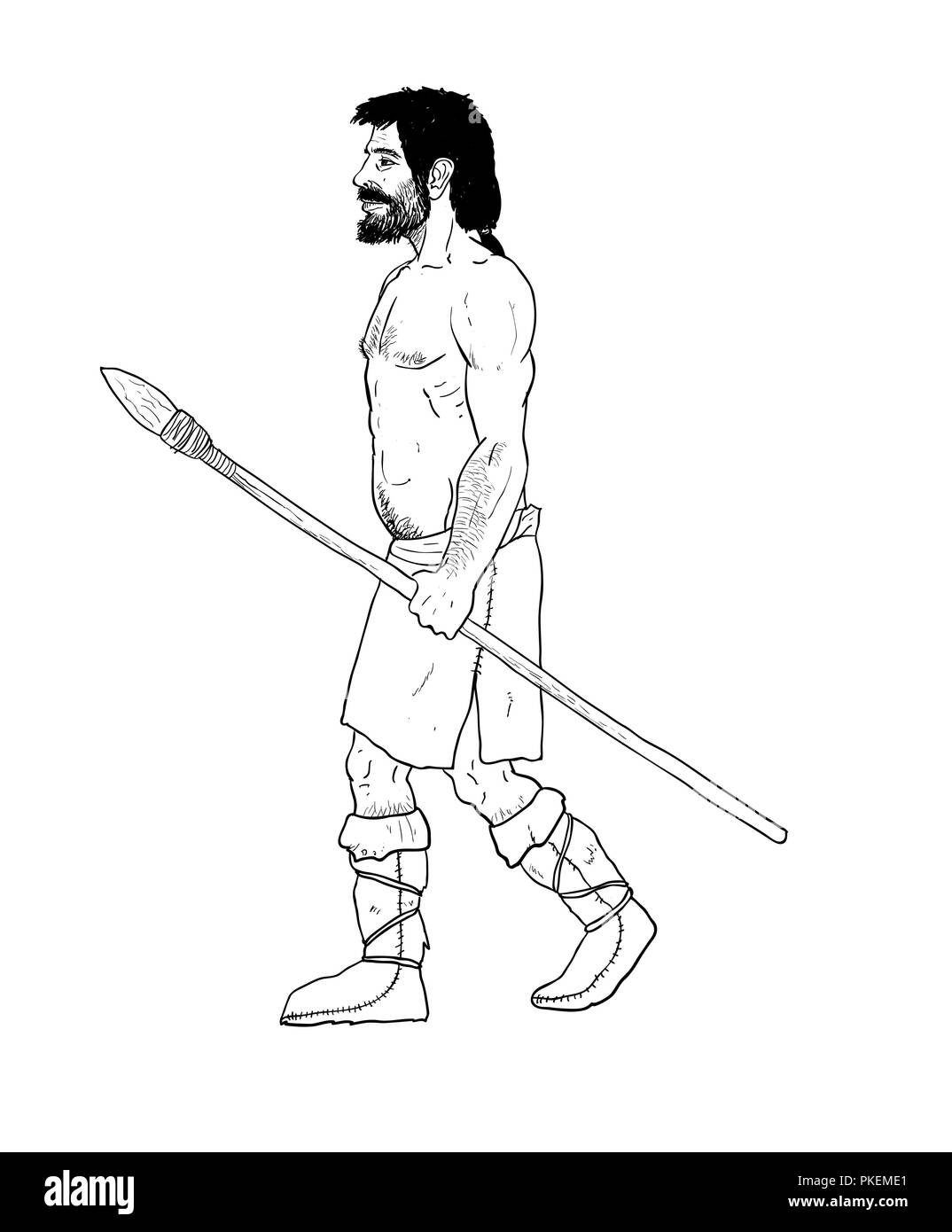 Die menschliche Evolution digitale Illustration, Homo erectus