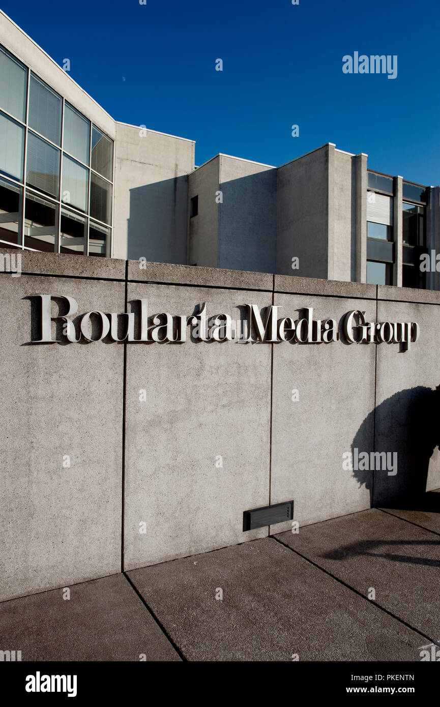 Der Hauptsitz der Roularta Media Group in Zellik (01/02/2012) Stockfoto