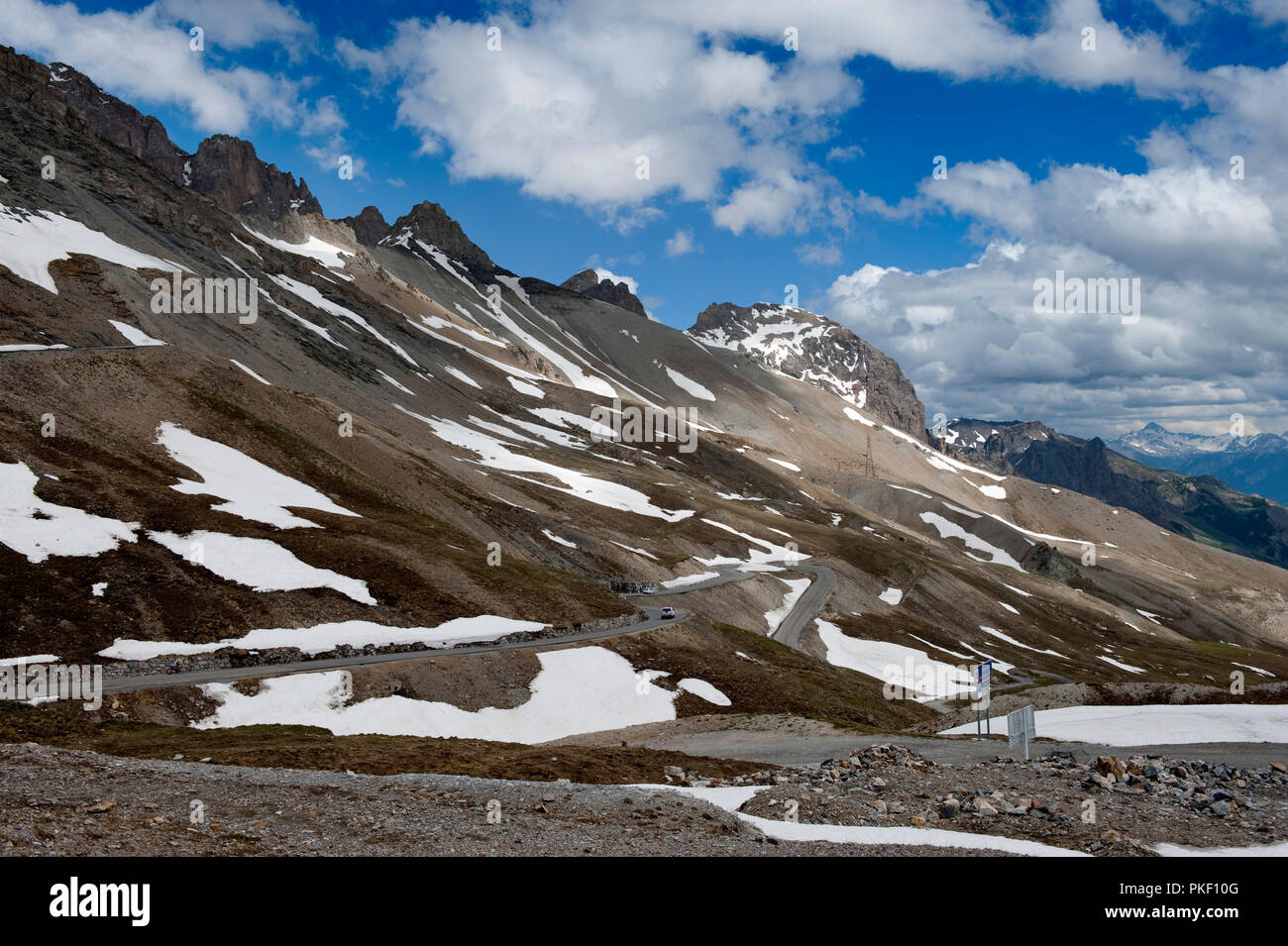 Impressionen von der Französischen Alpen vom Col du Lautaret, in den Hautes Alpes (Frankreich, 14.06.2010) Stockfoto