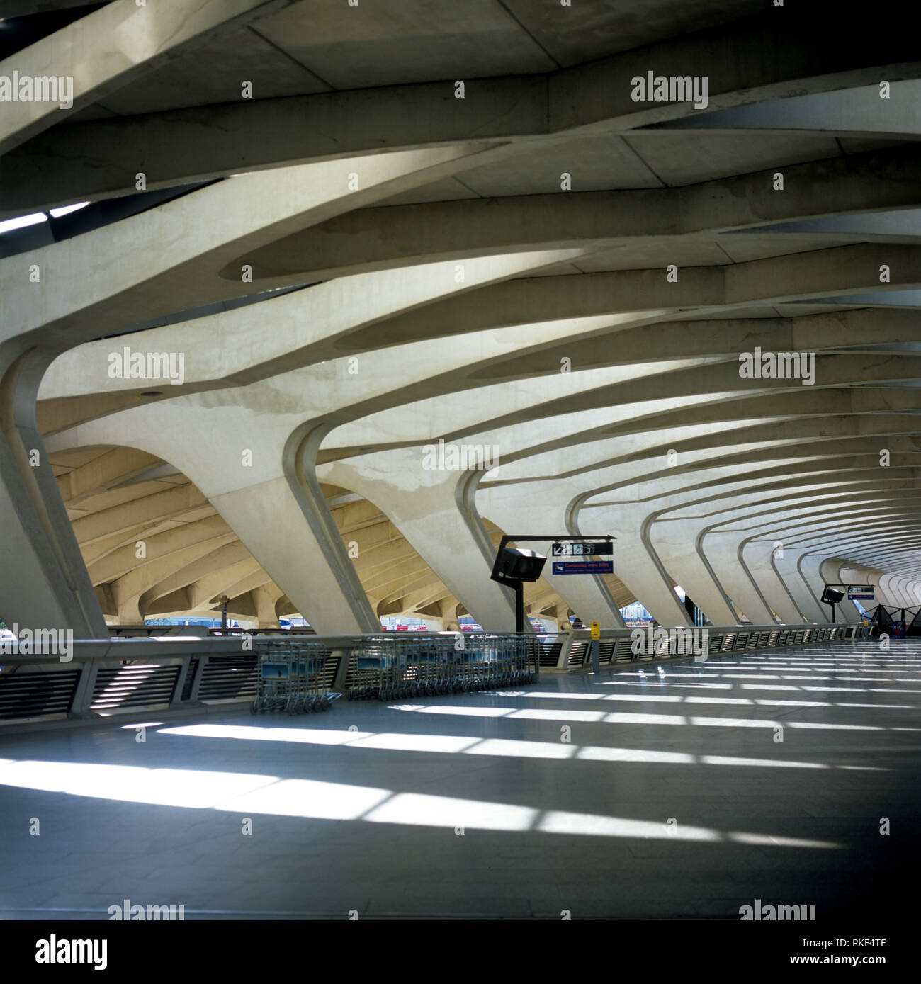 Die Lyon-Saint-Exupéry TGV-Bahnhof in Colombier-Saugnieu, entworfen von dem spanischen Architekten Santiago Calatrava (Frankreich, 20/10/2007) Stockfoto