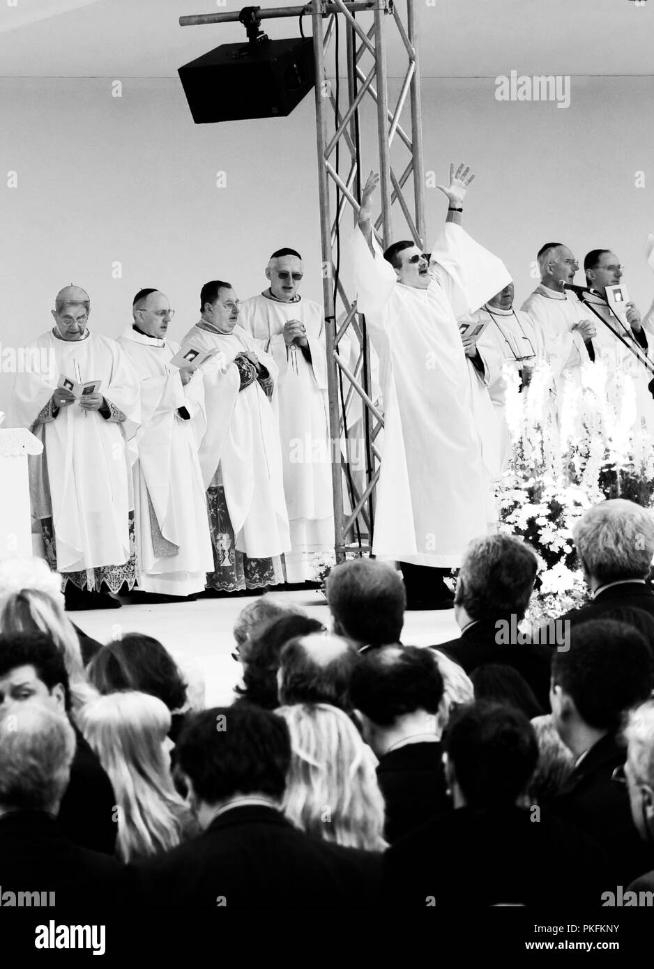 Piemont Turin San Carlo Square Masse von Papst Benedikt XVI. Stockfoto