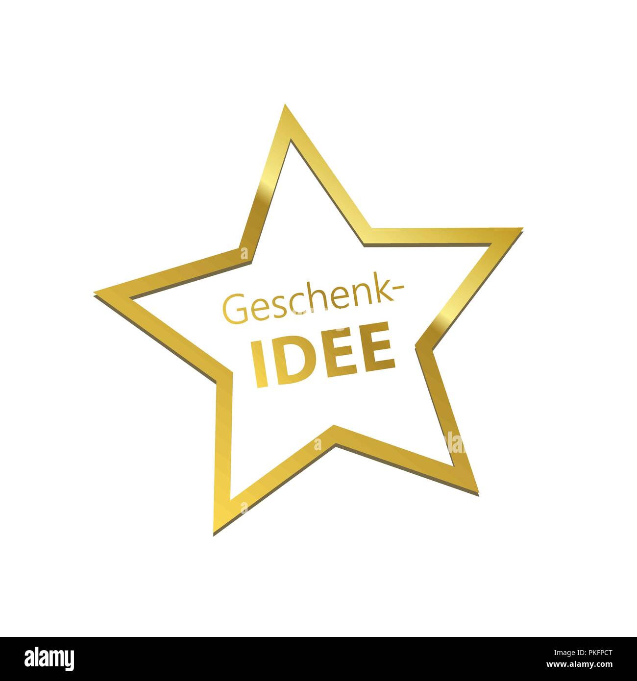 Geschenkidee einkaufen Golden Star für Weihnachten Vector Illustration Stock Vektor