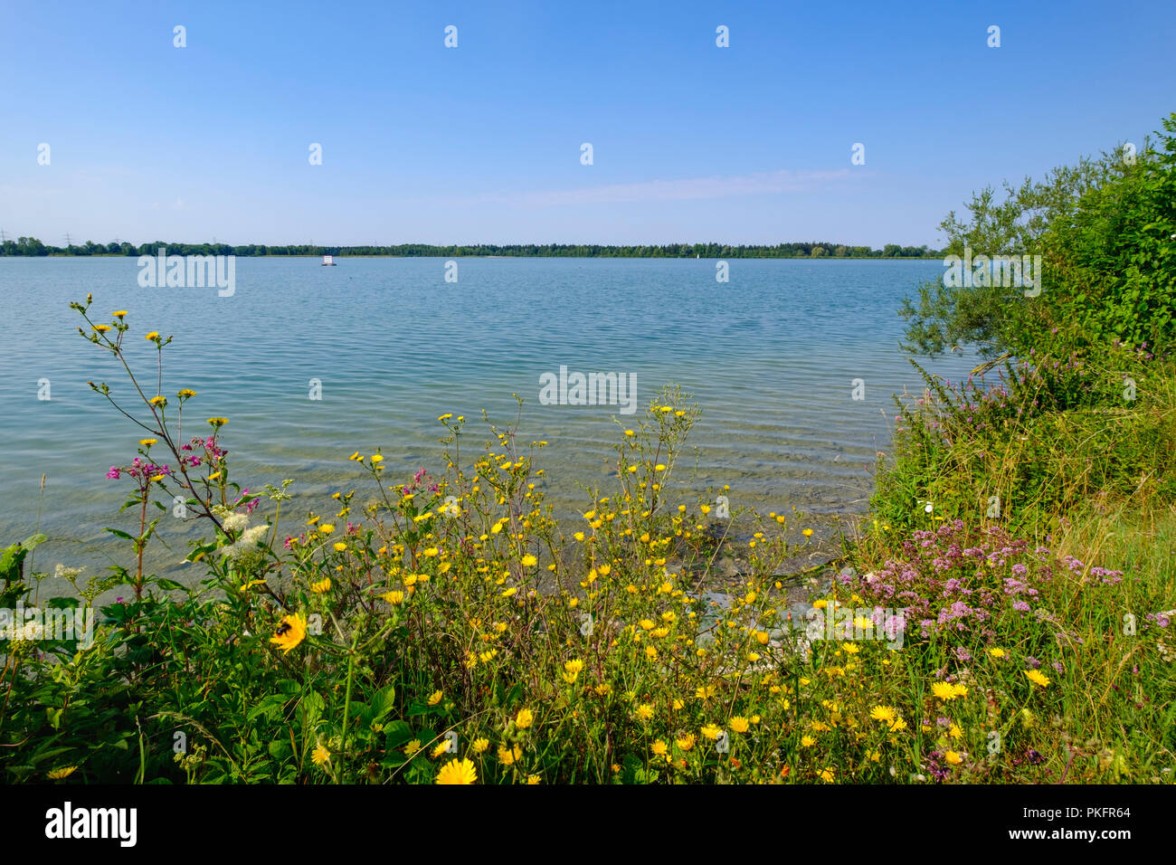 Mandicho See, Lech Reservoir, Merching bei Augsburg, Schwaben, Bayern, Deutschland Stockfoto