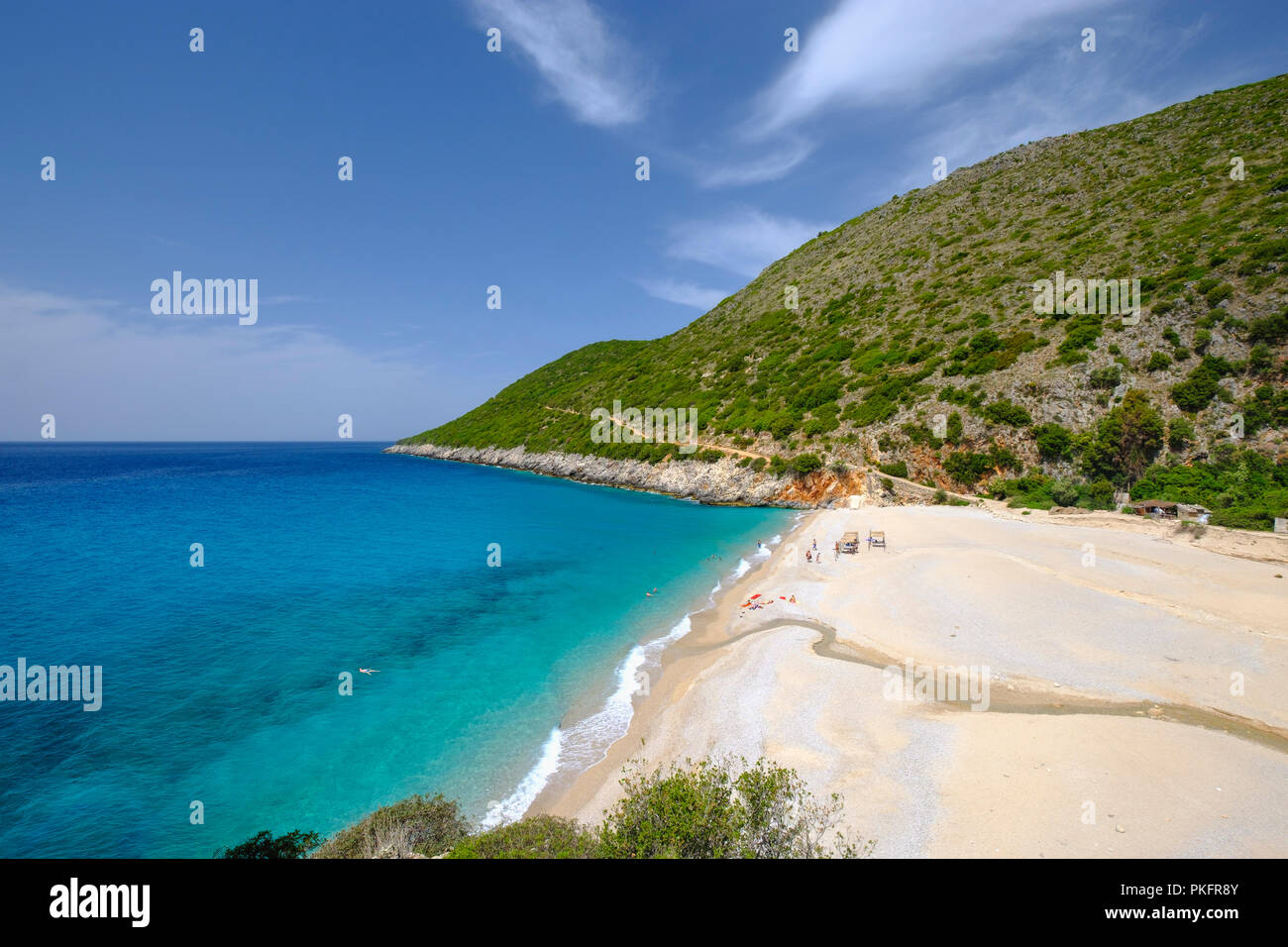 Gjipe Strand, zwischen Dhërmi und himarë Himarë, Albanischen Riviera, Ionisches Meer, qark Vlora, Albanien Stockfoto