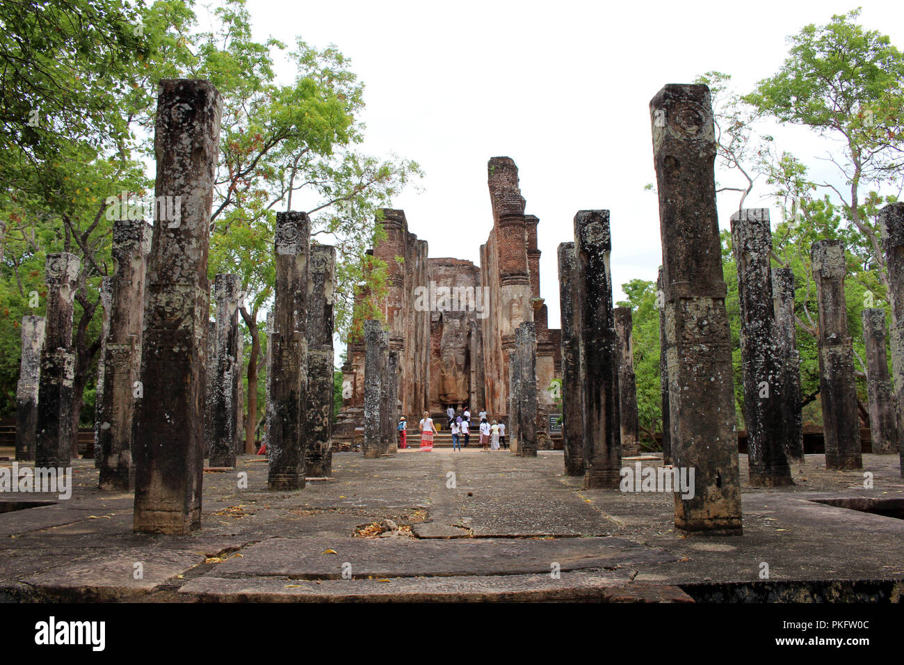 Die s ulen des alahana pirivena um polonnaruwa antike stadt in sri