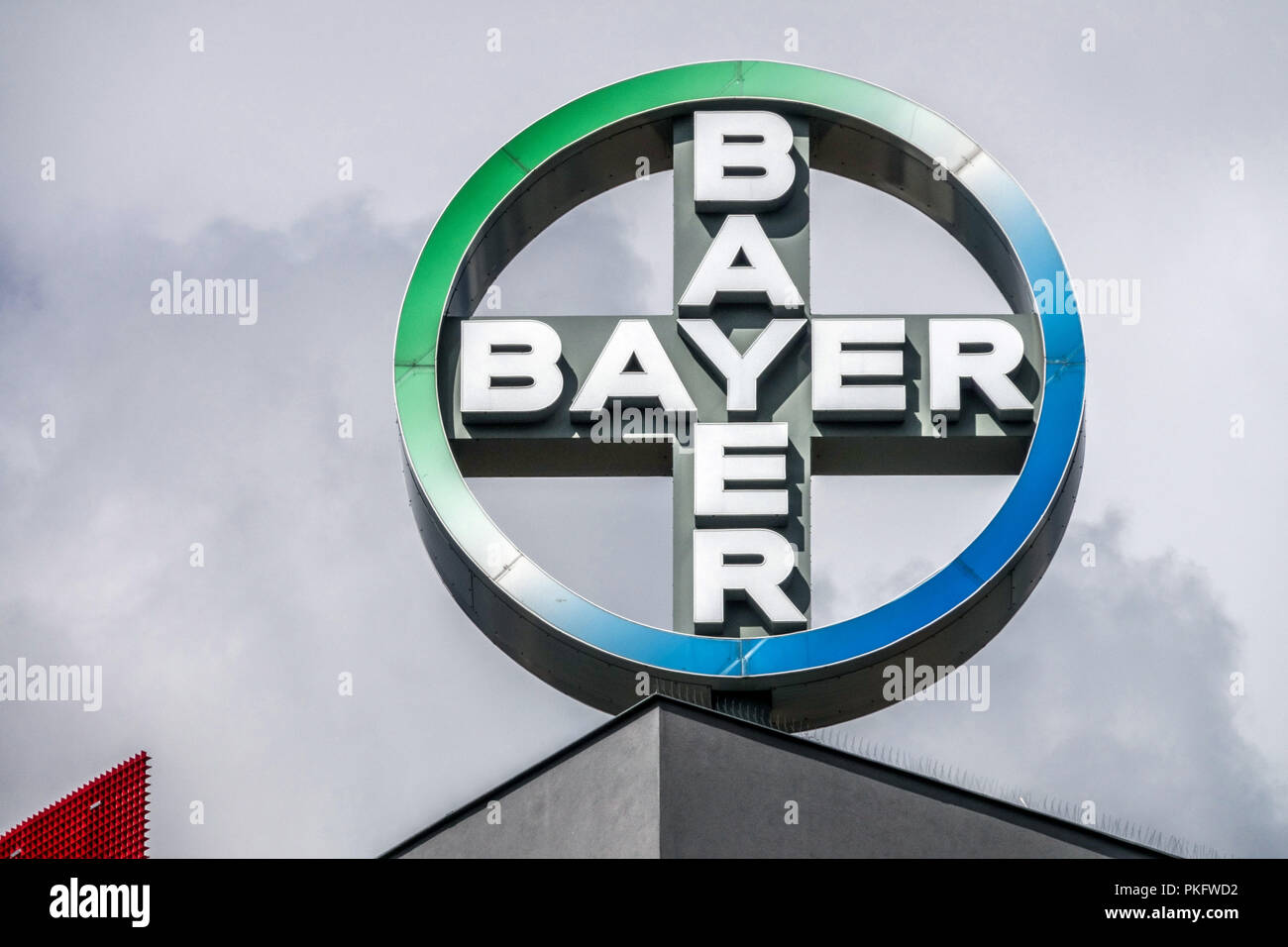 Bayer-Logo, deutsches Chemie- und Pharmaunternehmen der deutschen Pharmazie Stockfoto
