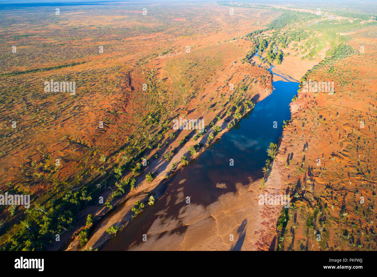 Luftaufnahme über Rocky Pool, Gascoyne River, der gascoyne, Western Australia Stockfoto