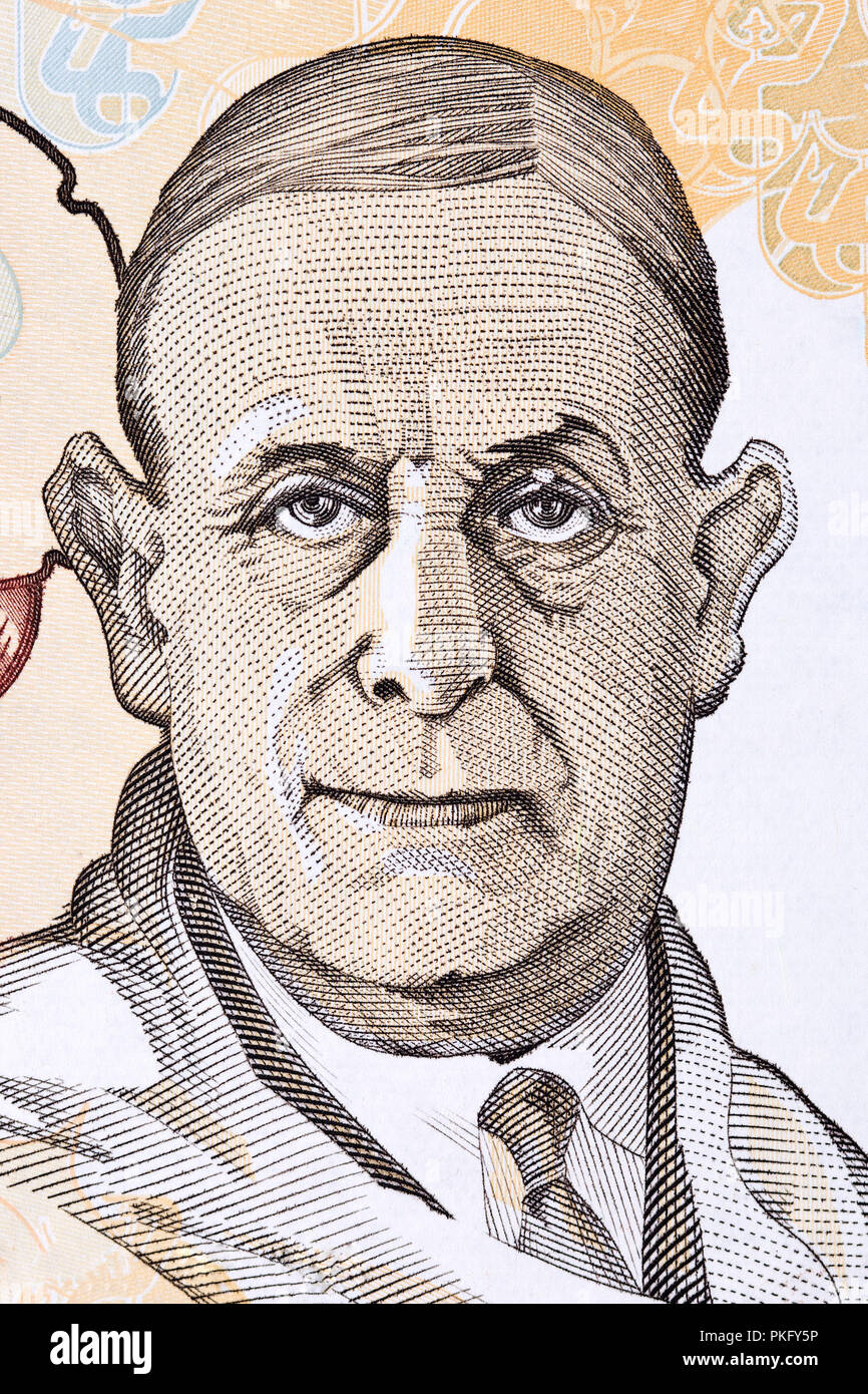 Antonio Egas Moniz, ein Porträt von portugiesischen Geld Stockfoto