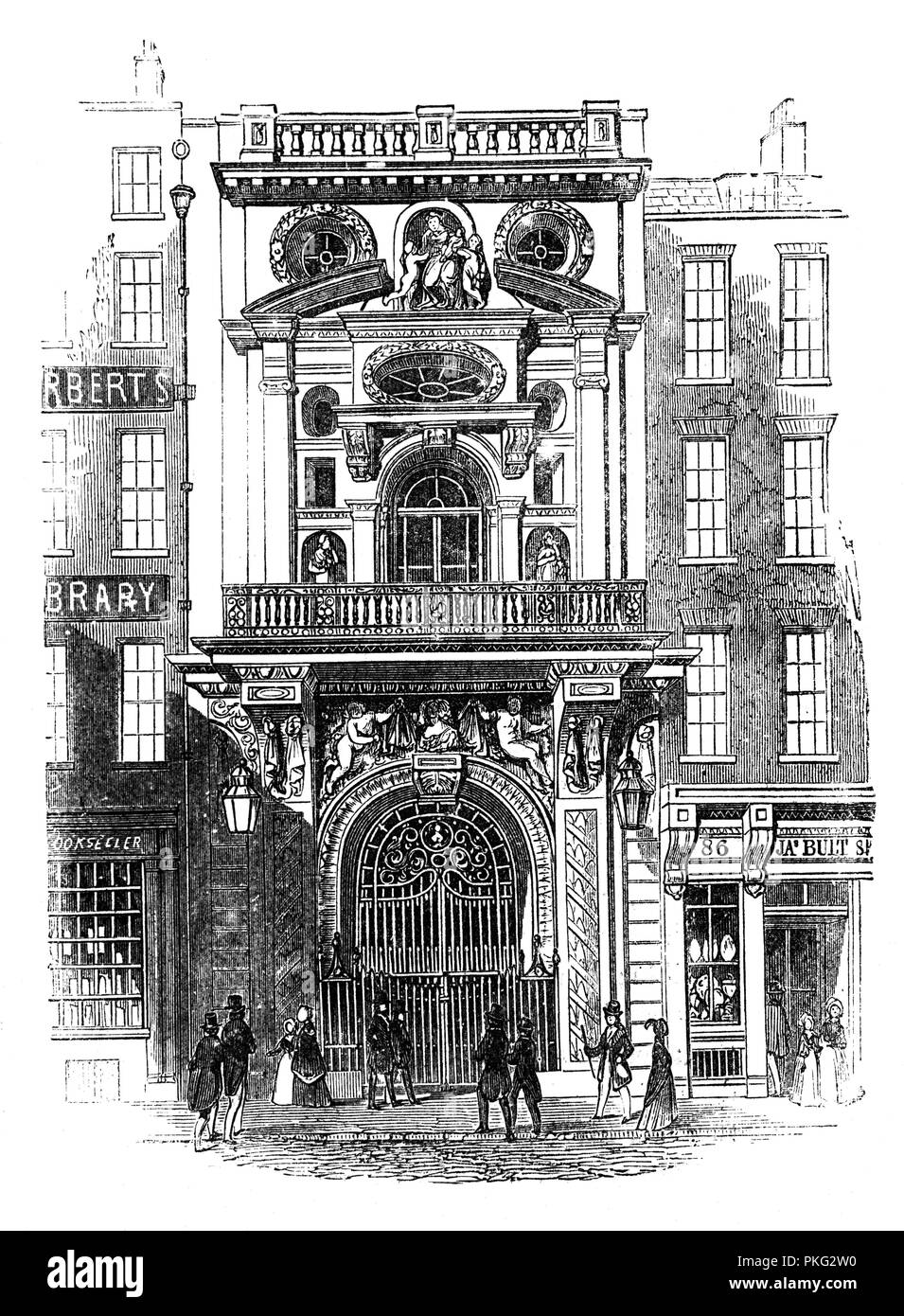 Worshipful Company der Mercers ist der Premier Livery Unternehmen der Stadt London und an erster Stelle der grossen Zwölf Stadt Livery Unternehmen unter einem Royal Charter in 1394 aufgenommen wird. Ziel des Unternehmens war es, so zu handeln, als ein Fachverband für allgemeine Kaufleute, vor allem Exporteure aus Wolle und Importeure aus Samt, Seide und anderen luxuriösen Stoffen (mercers), sondern durch das 16. Jahrhundert viele Mitglieder der Gesellschaft eine Verbindung mit dem ursprünglichen Handel und heute verloren hatte, die Firma besteht in erster Linie als eine gemeinnützige Einrichtung. Stockfoto