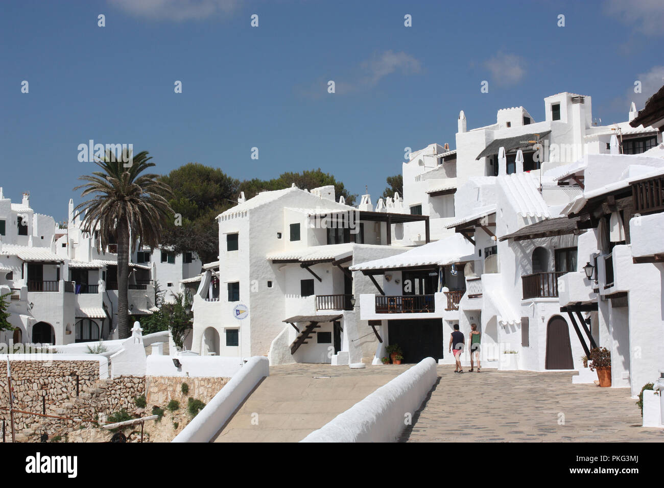 Spanien. Balearen. Menorca. Binebeca. Binebequer-Vell. Weiß getünchten Häusern. Stockfoto