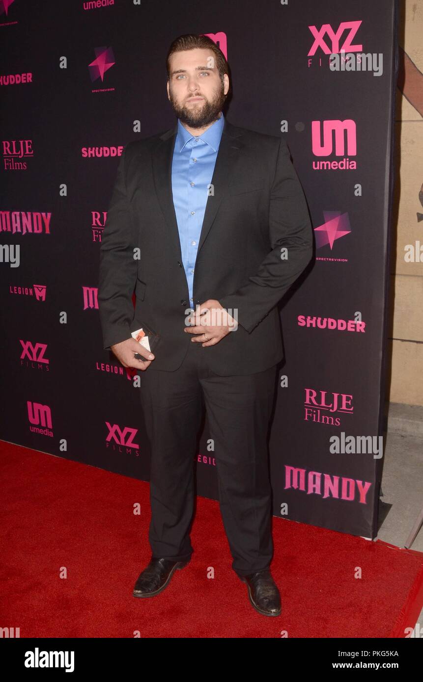 Weston Cage in der Ankunftshalle für MANDY Premiere, Grauman's Egyptian Theatre, Los Angeles, CA 11. September 2018. Foto von: Priscilla Grant/Everett Collection Stockfoto