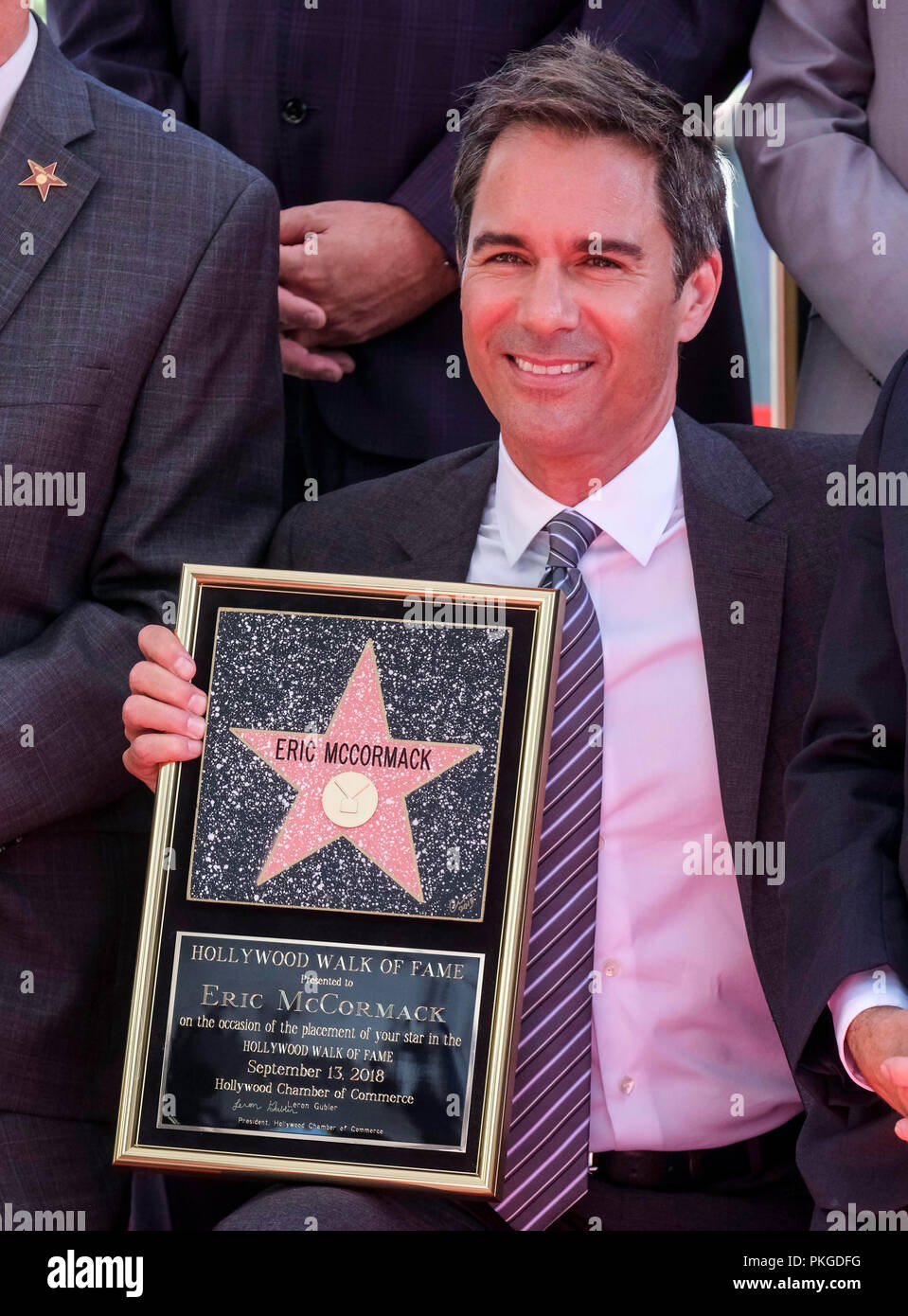 Los Angeles, USA. 13 Sep, 2018. Schauspieler Eric McCormack besucht seinen Stern ehren Zeremonie auf dem Hollywood Walk of Fame in Los Angeles, USA, Sept. 13, 2018. Credit: Zhao Hanrong/Xinhua/Alamy leben Nachrichten Stockfoto