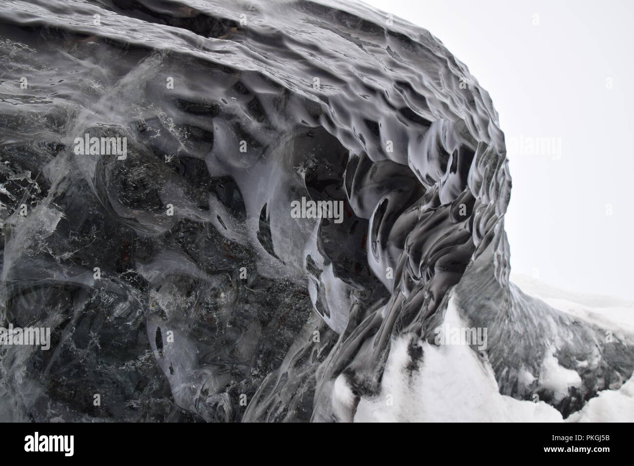 Glasartig, eisige Gletscher in Island Stockfoto