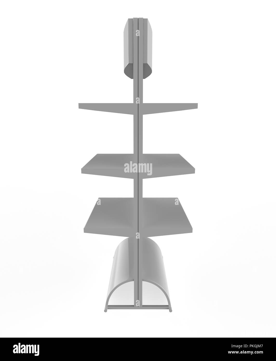 Telefon Zubehör Ständer, retail Display stand mit Haken für Produkt-, Anzeige steht auf weißem Hintergrund. 3D-Darstellung Stockfoto