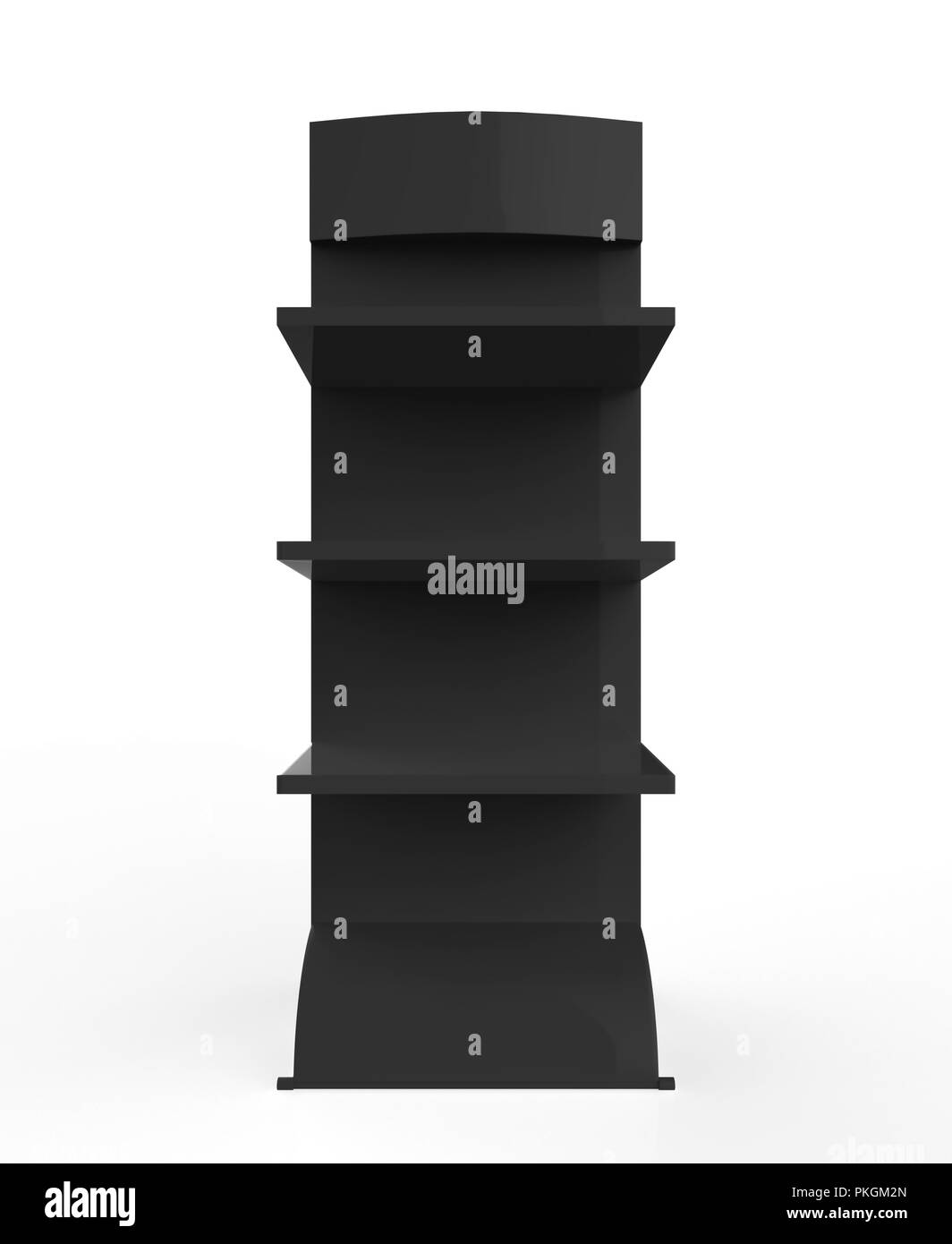 Telefon Zubehör Ständer, retail Display stand mit Haken für Produkt-, Anzeige steht auf weißem Hintergrund. 3D-Darstellung Stockfoto