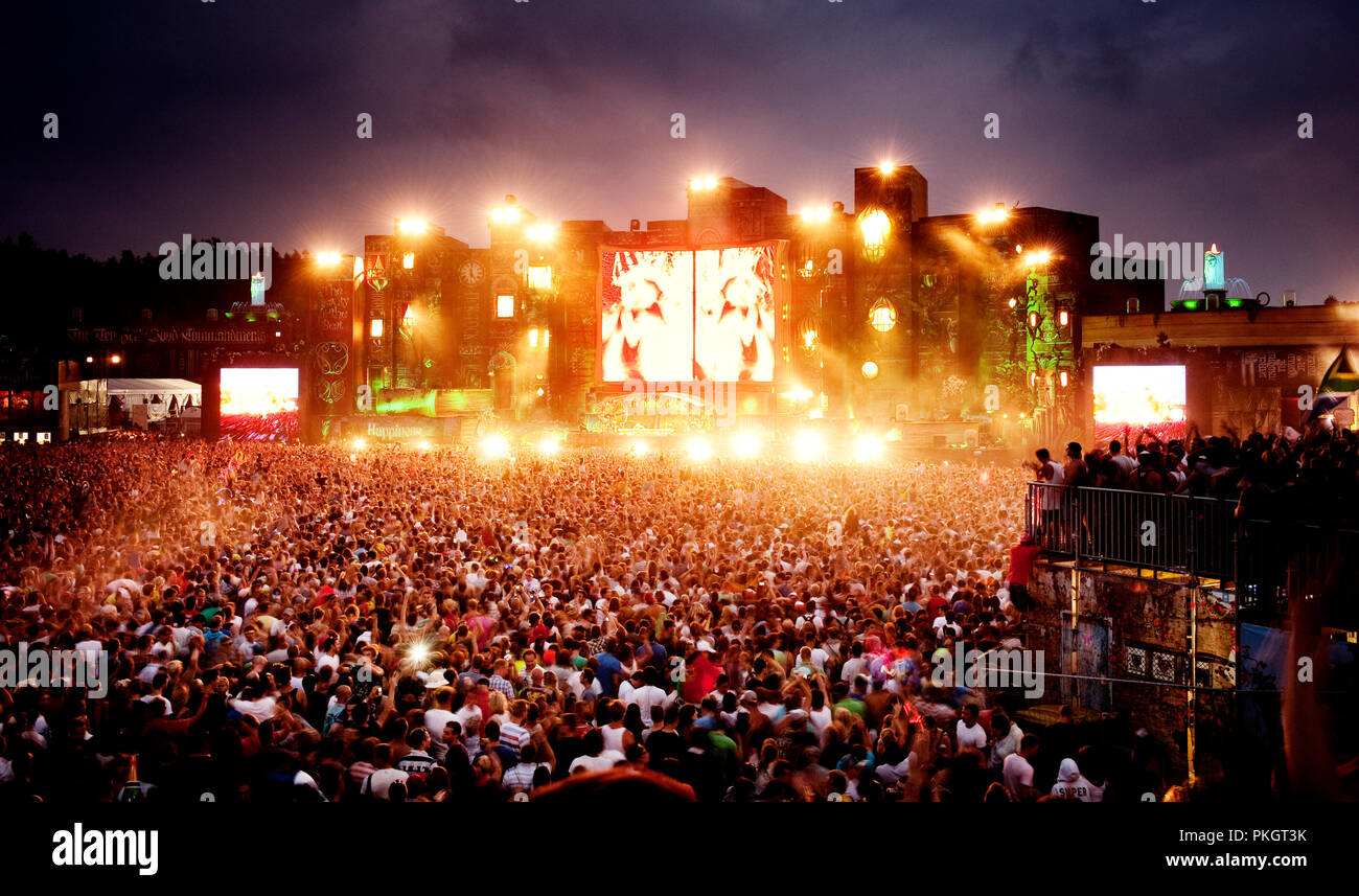 Ambiente Impressionen des zweiten Tages der Tomorrowland Festival (Belgien, 28/07/2012) Stockfoto