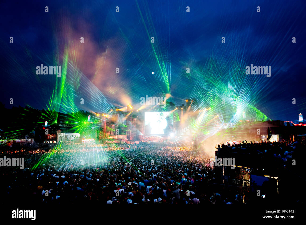 Ambiente Impressionen des zweiten Tages der Tomorrowland Festival (Belgien, 28/07/2012) Stockfoto