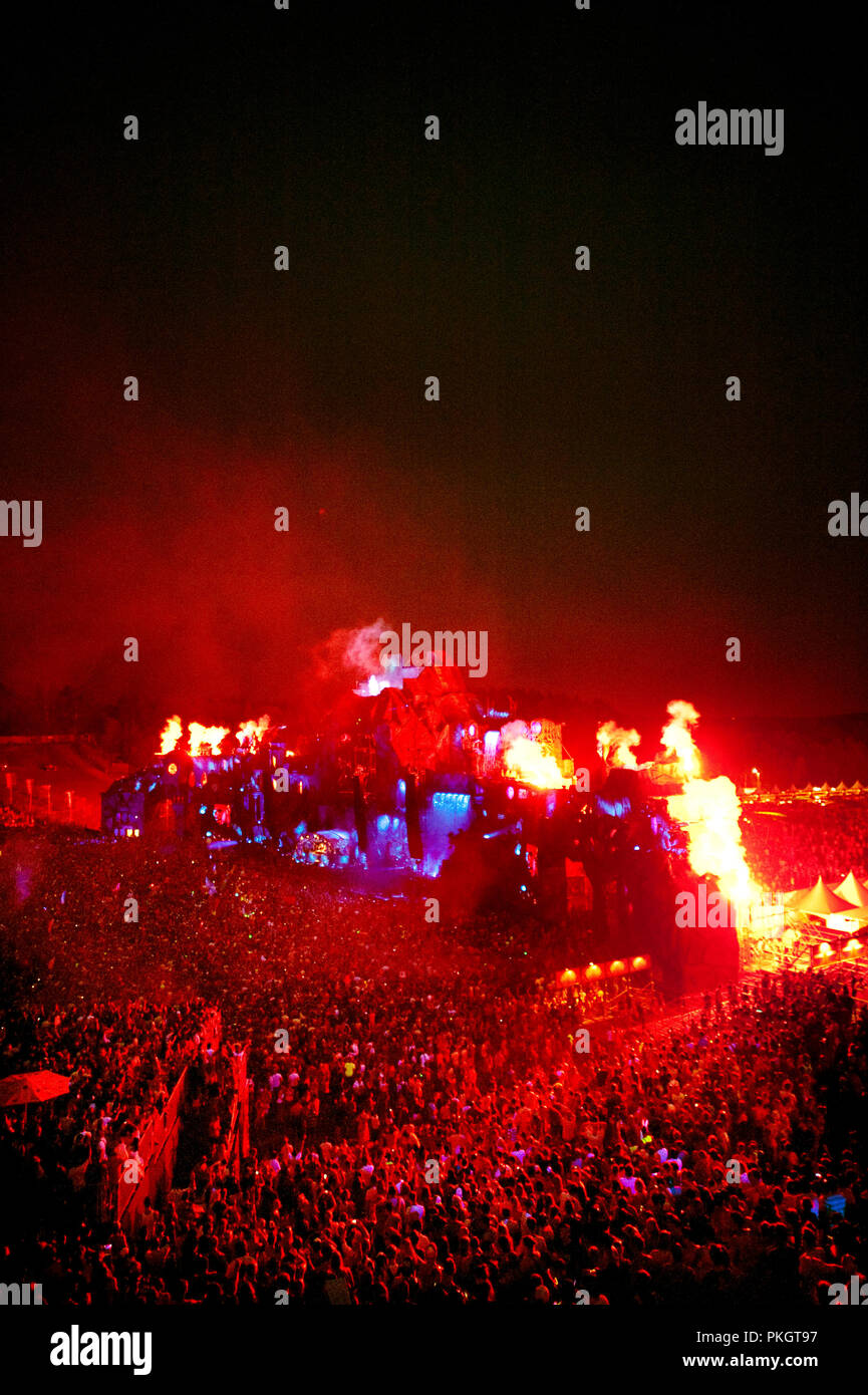 Ambiente Impressionen von der dritten und letzten Tag der 9. Auflage des Festivals im tomorrowland Boom (Belgien, 28/07/2013) Stockfoto