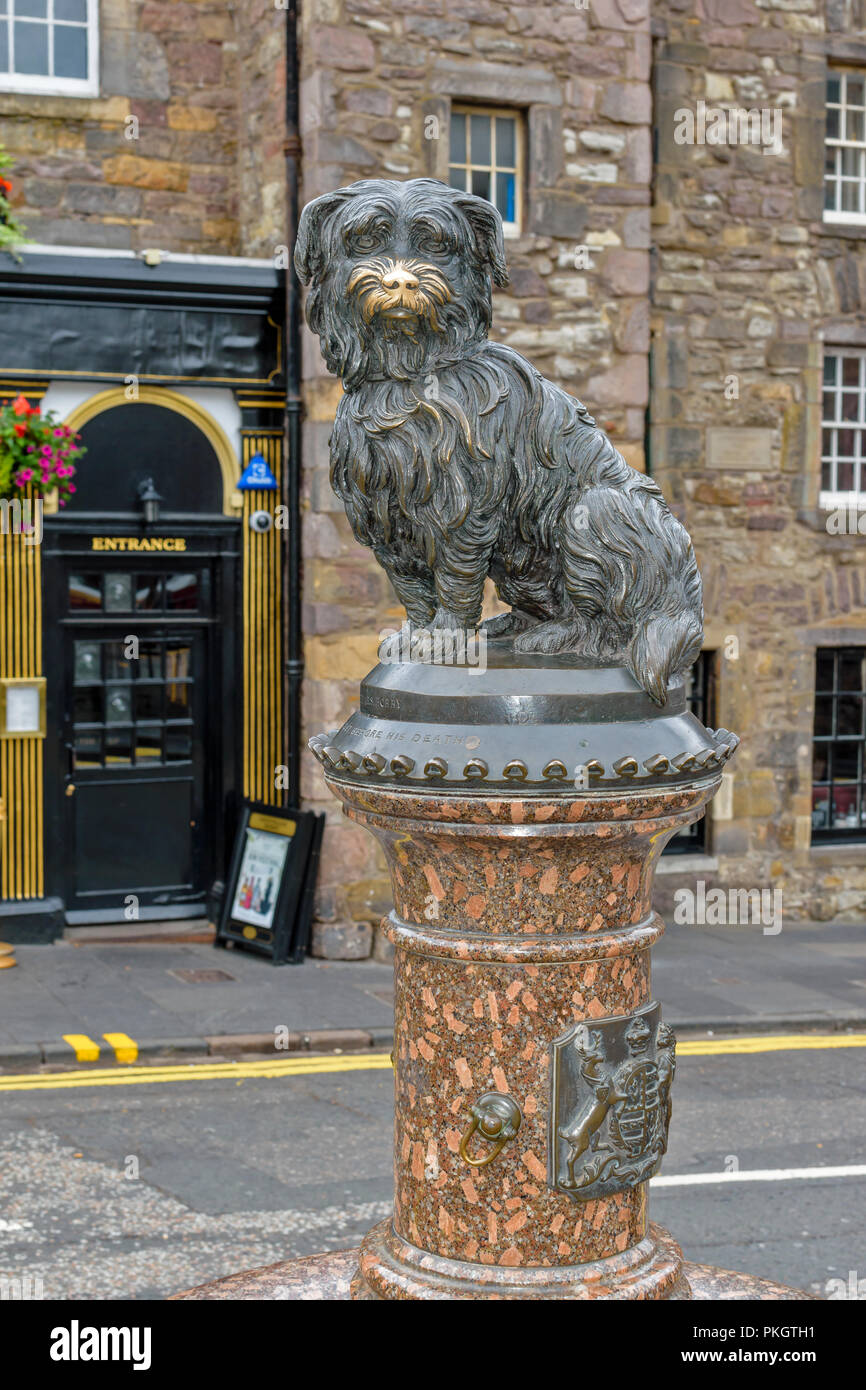 Edinburgh Schottland Der Statue Von Dem Hund Greyfriars Bobby In Der Nahe Der Kirche Und Seine Gut Getragen Goldenen Nase Stockfotografie Alamy