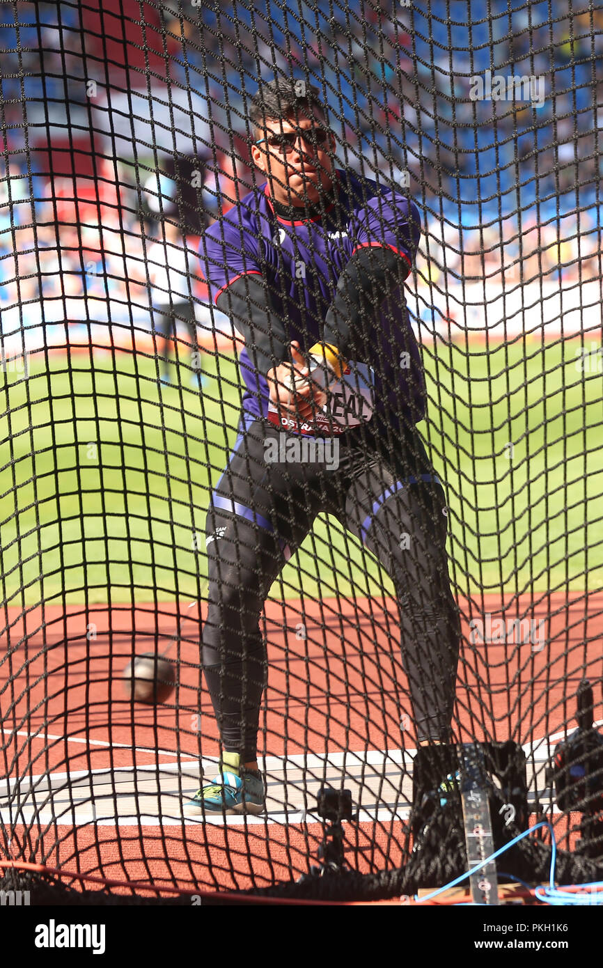 Hammerspritzring Diego Del Real (Team Amerika, Mexiko) konkurriert während der iaaf Continental Cup 2018 in Ostrava in Ostrava, Tschechische Republik, am Sonntag, Se Stockfoto