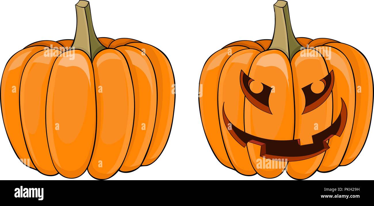 Halloween Kürbis. Orange doodle Stock Vektor