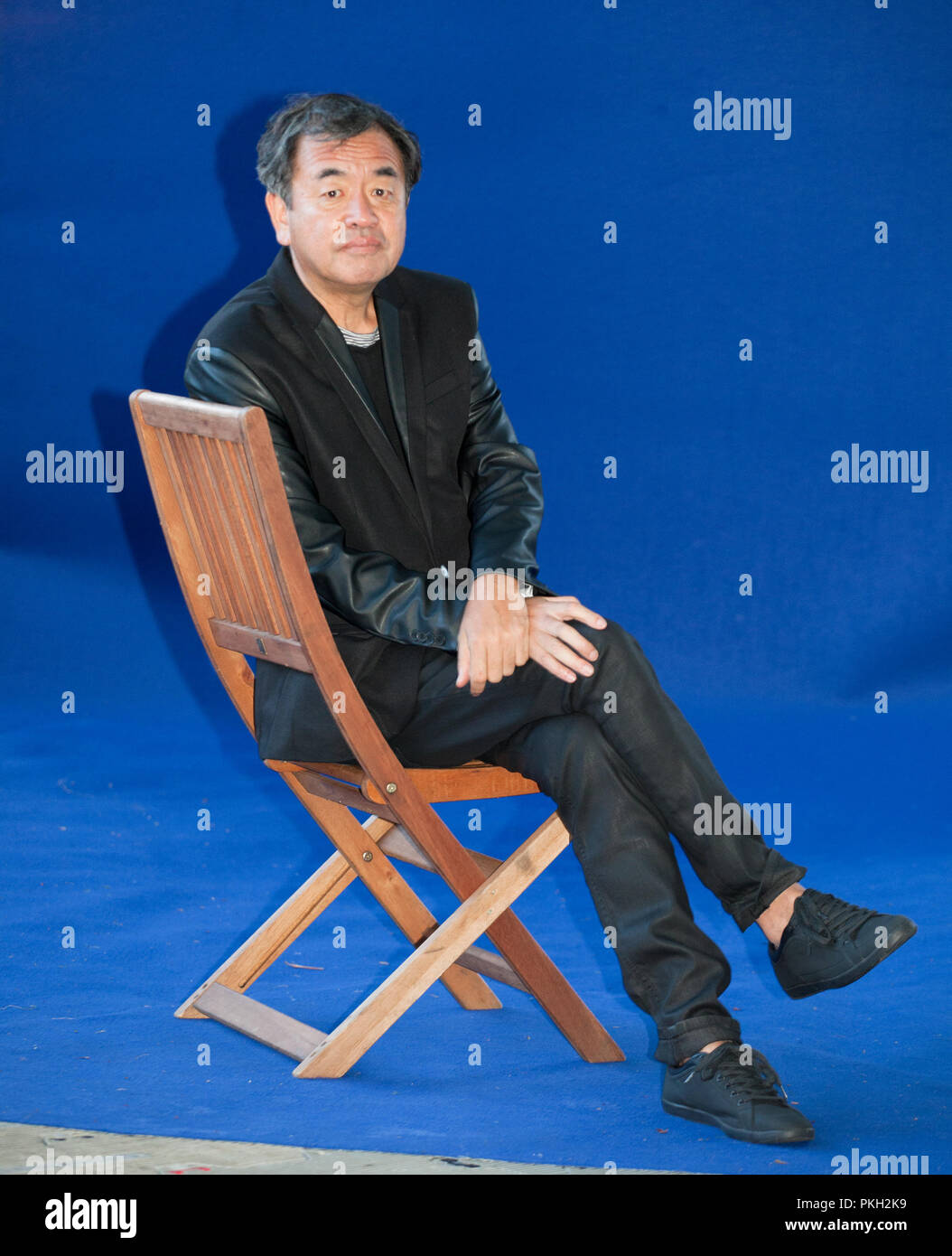 Kengo Kuma, japanischen Architekten Dundee V&A Design Center, an der Edinburgh International Book Festival. Pic Pauline Keightley. Schottland. Stockfoto