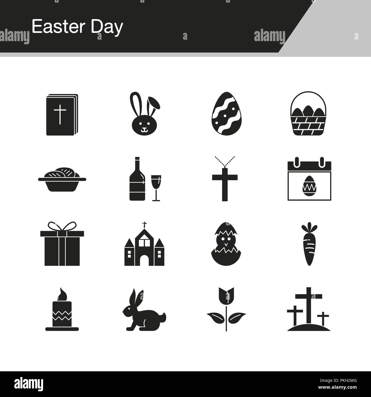 Ostern Symbole. Design für die Präsentation, Grafik Design, Mobile, Web Design, Infografiken, UI. Vector Illustration. Stock Vektor