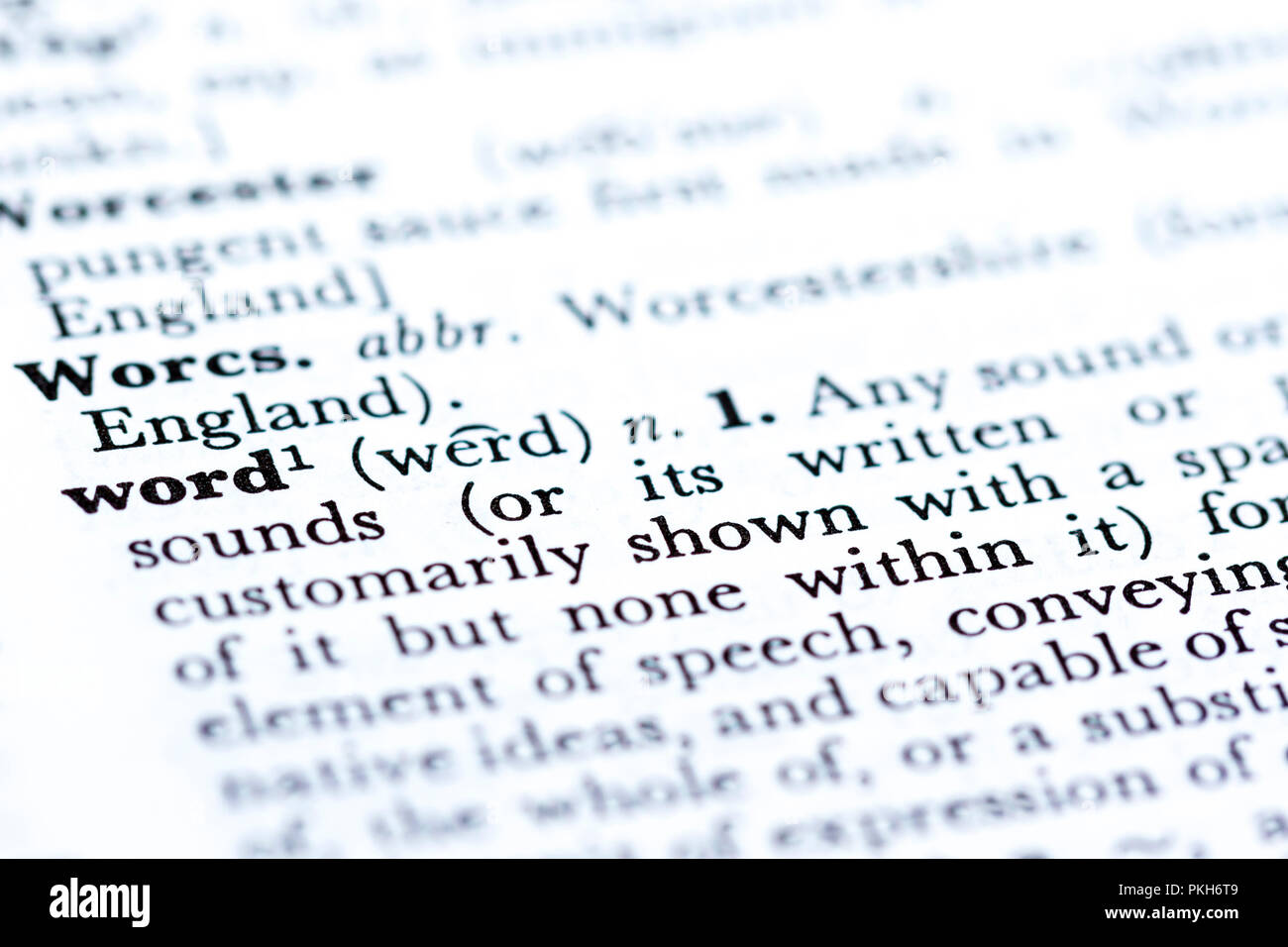 Wort Definition, Englische Sprache Stockfoto