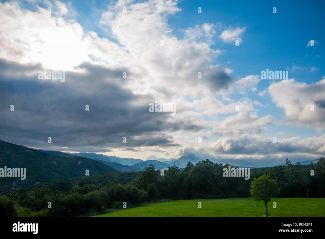 Landschaft. Fuentes Carrionas y Fuente Cobre Naturschutzgebiet, Palencia Provinz Castilla Leon, Spanien. Stockfoto