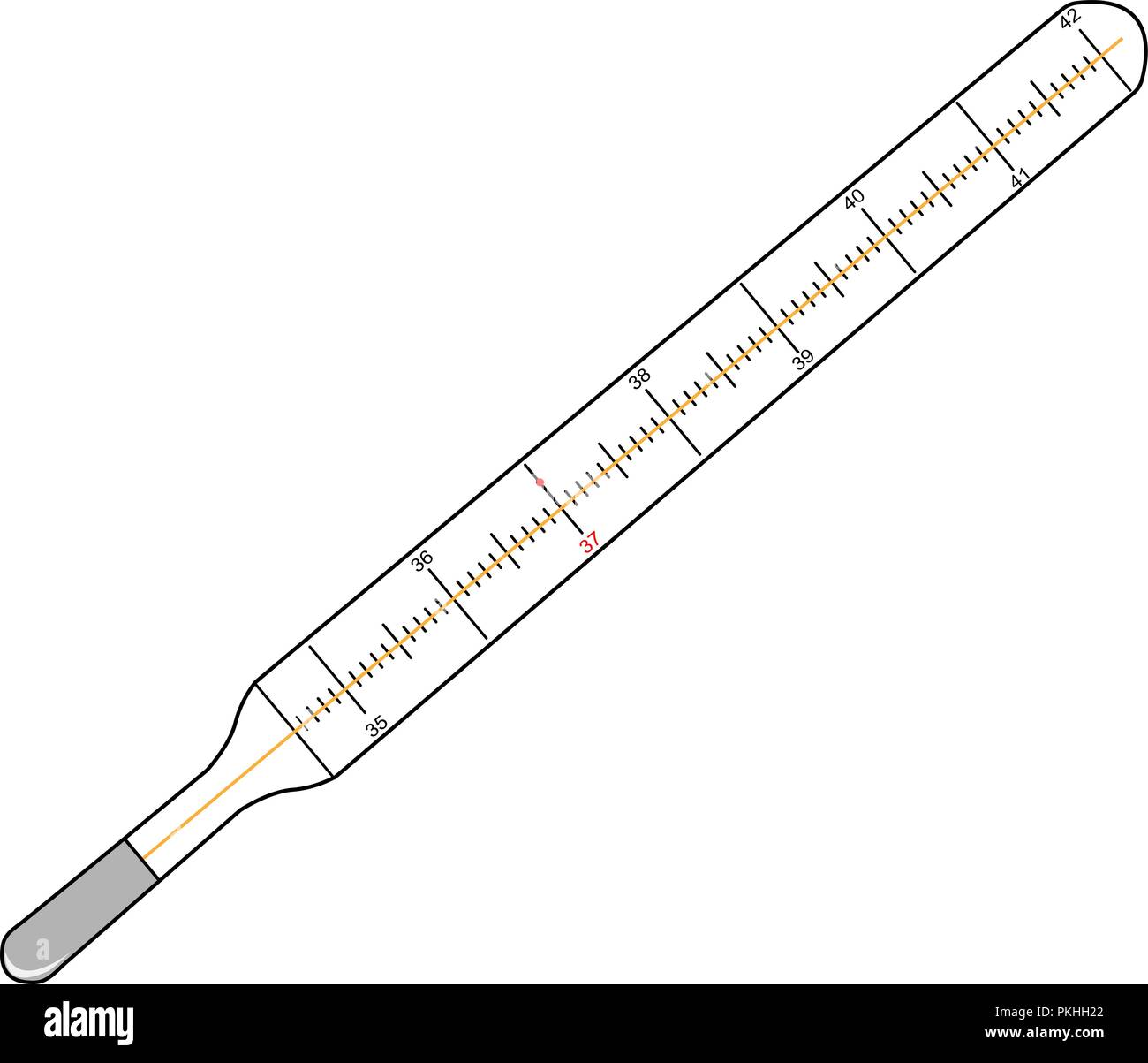 Vector Illustration der medizinischen Thermometer. Stock Vektor