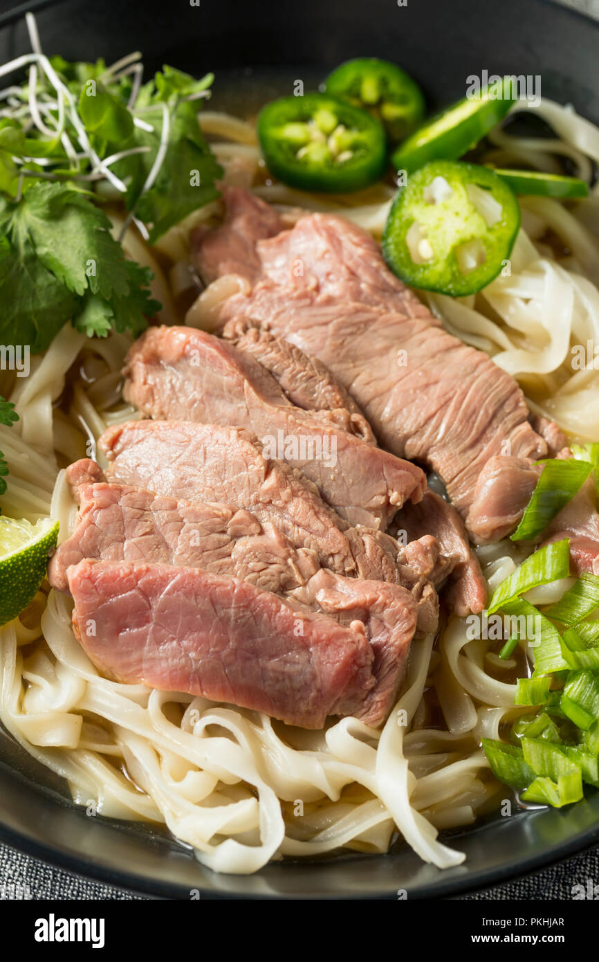 Hausgemachtes Rindfleisch vietnamesischen Pho Suppe mit Gemüse Stockfoto