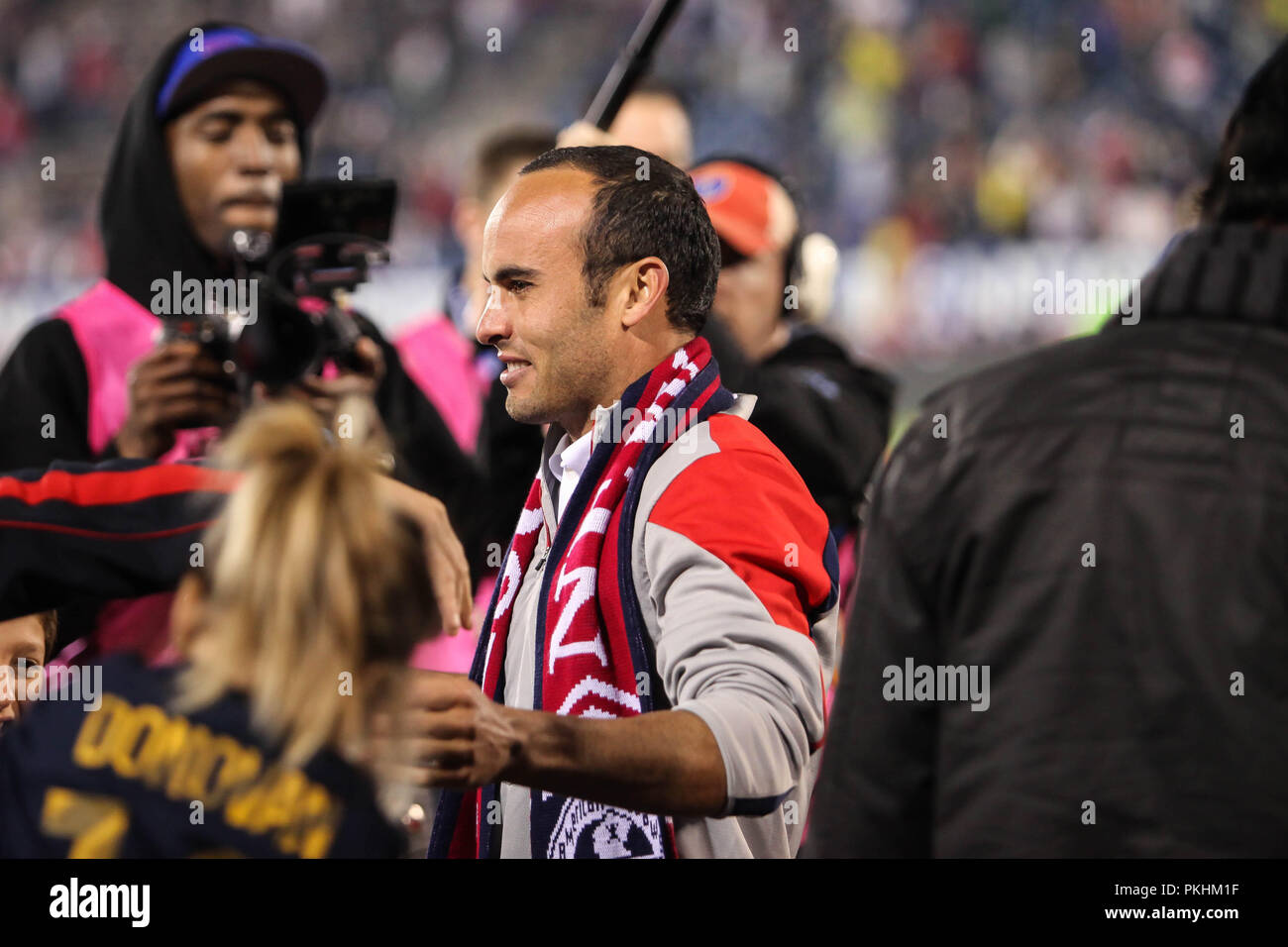 HARTFORD - Oktober 10: Landon Donovan nach uns internationalen Freundschaftsspiel zwischen uns Männer Nationalmannschaft gegen Ecuador, Endstand 1 - 1 Oktober Stockfoto