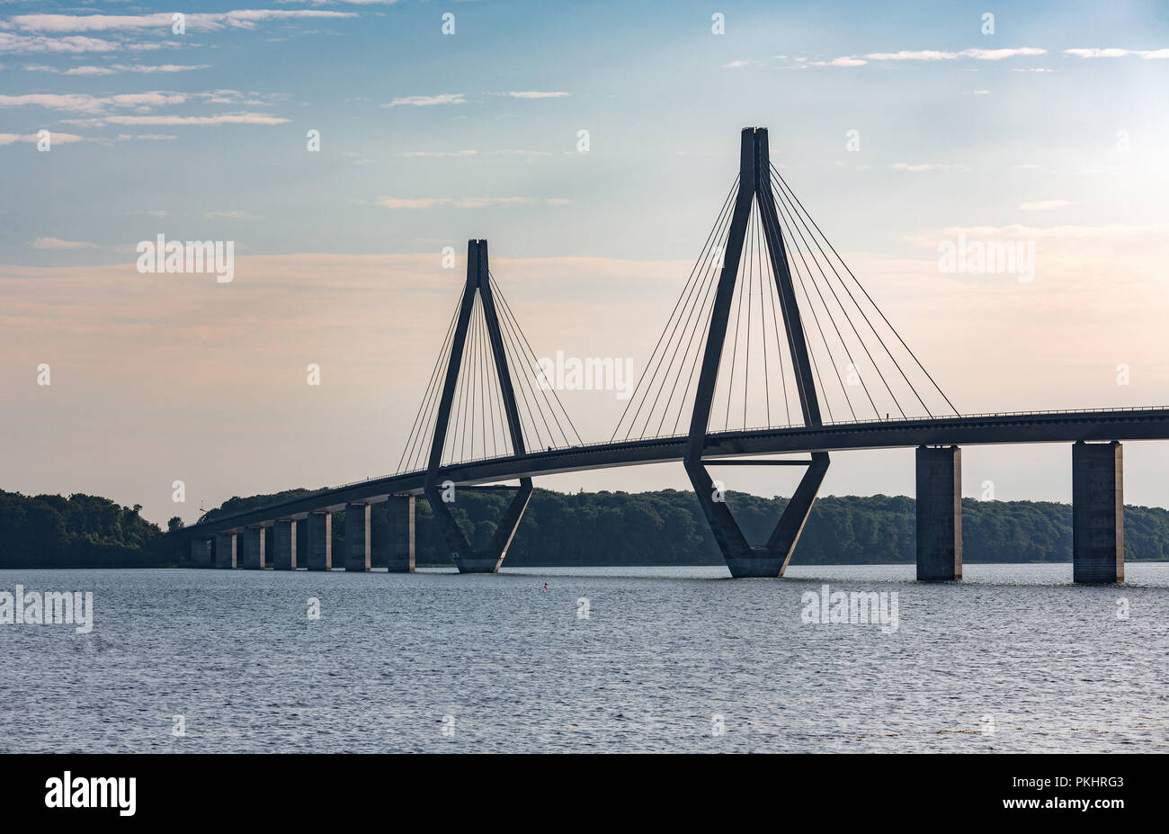 Der Farø-Brücke, die zwei Straße Brücke verbinden die Inseln Falster und Seeland in Dänemark Stockfoto