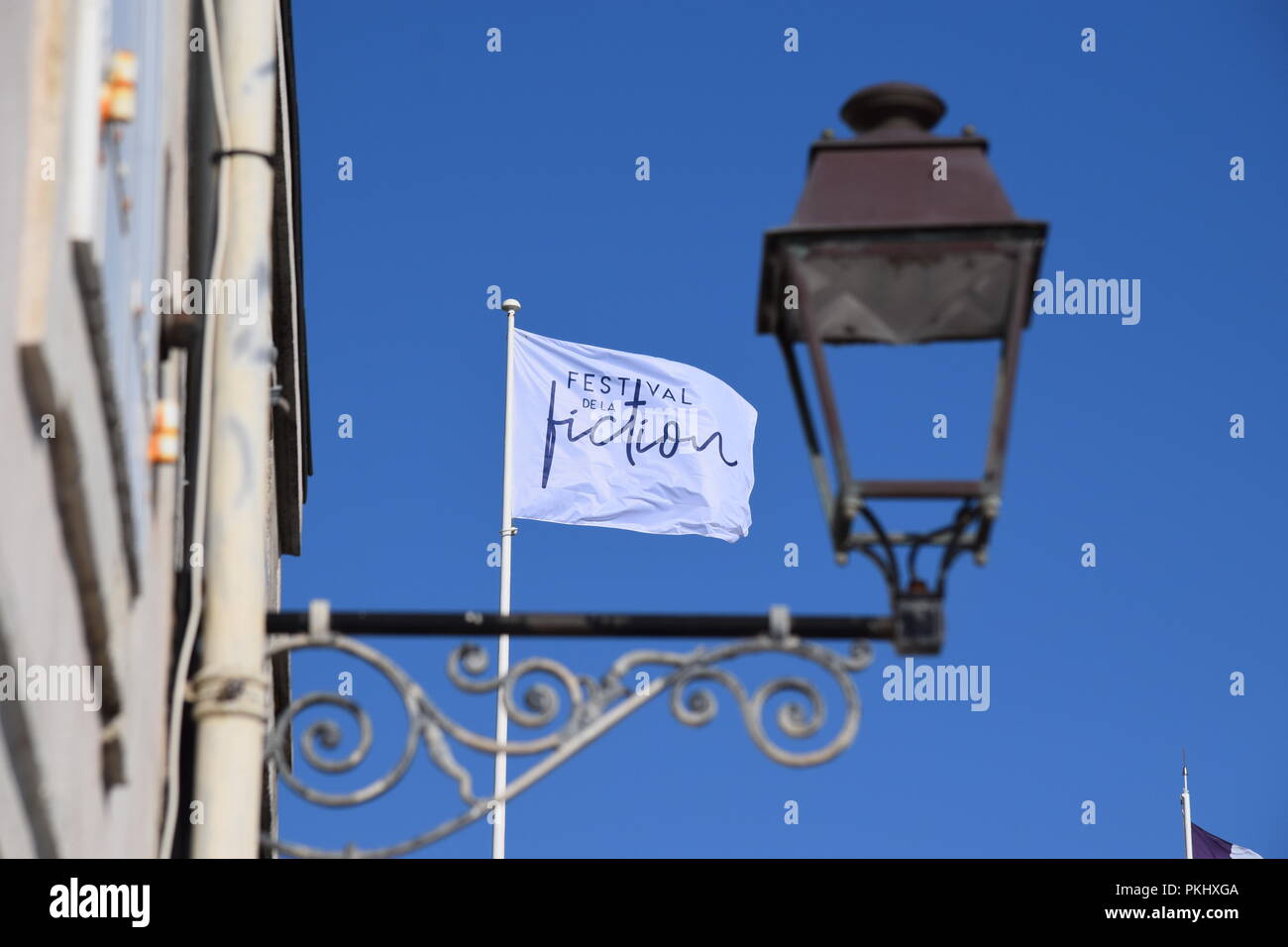 Die Fiktion festival La Rochelle, Frankreich, ist ein Wettbewerb für Fachleute und die Öffentlichkeit auf die neue TV-Kreationen der Saison einzuführen. Stockfoto