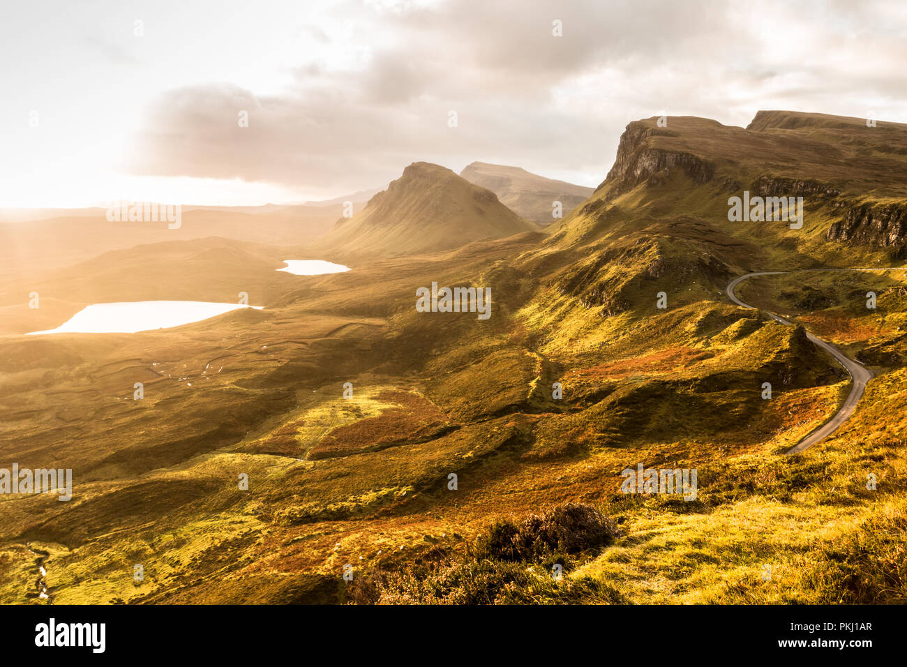 Sonnenaufgang am Quirang, Isle of Skye Stockfoto