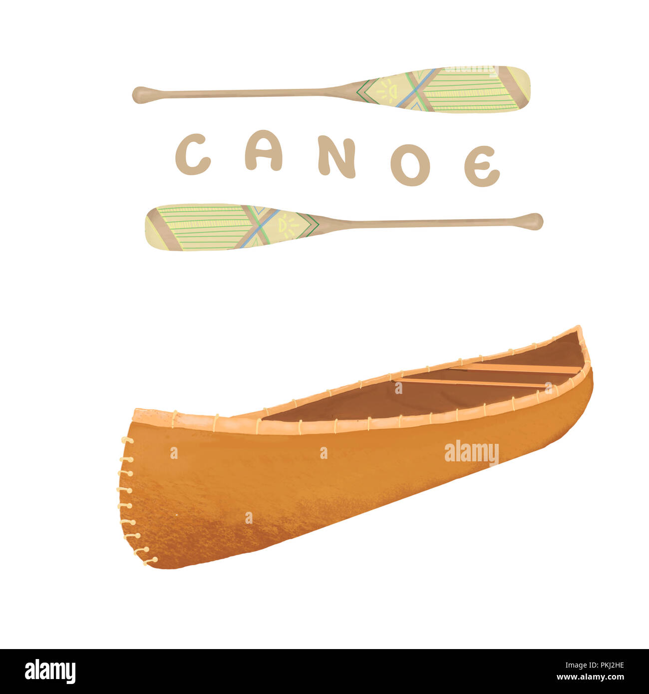 Kanu digital clip art vintage Yacht in Isometrie Stil. Isometrische Kayak-Symbol. Mit dem Kanu paddeln auf weißem Hintergrund. Stockfoto