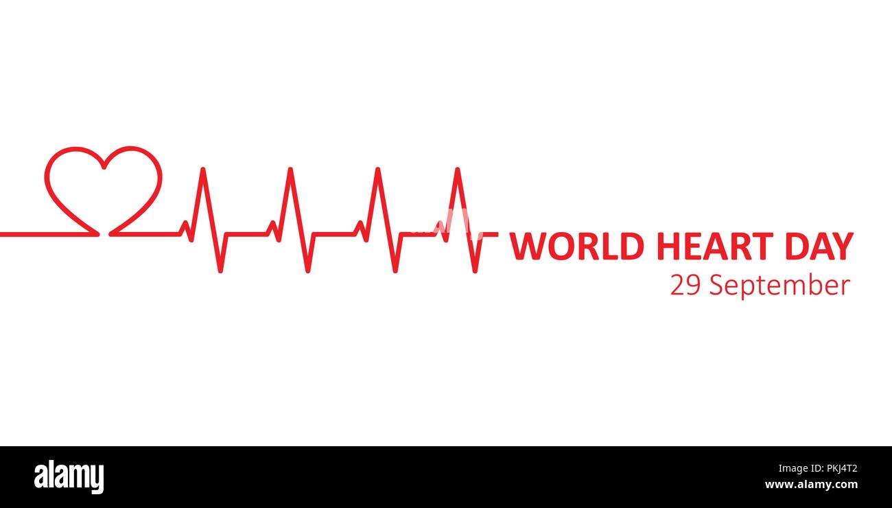 World Heart Day 29. September Banner Vektor-illustration EPS 10. Stock Vektor