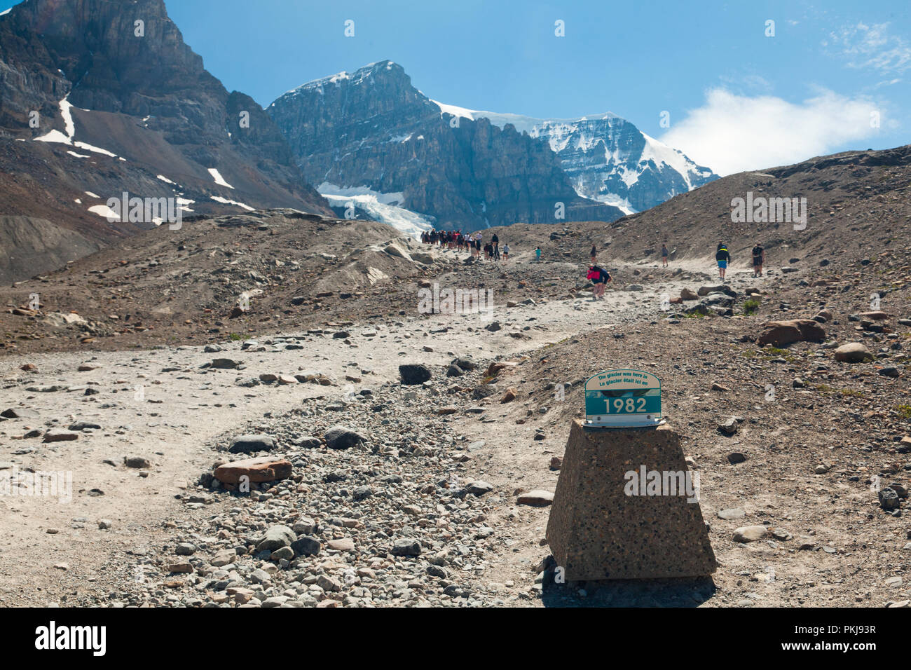 Columbia Icefield und die Athabasca Gletscher. Alberta, Kanada. Stockfoto