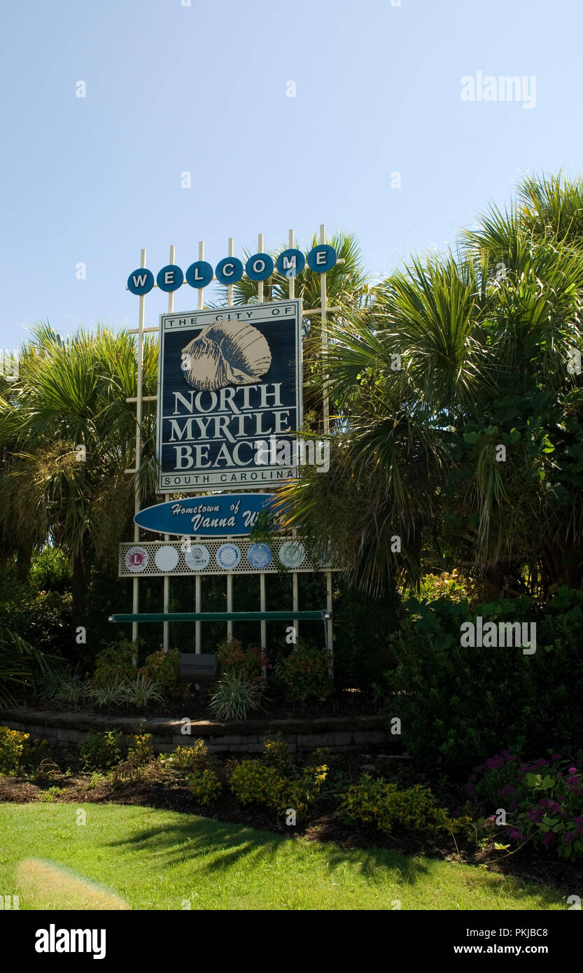 North Myrtle Beach, South Carolina USA Willkommen Anmelden Stockfoto