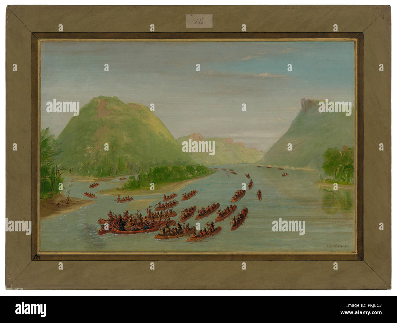 Vater Hennepin und zwei Begleiter, Häftlinge, die von der Sioux. April 1680. Stand: 1847/1848. Abmessungen: insgesamt: 42 x 60,5 cm (16 9/16 x 23 13/16 in.). Medium: Öl auf Leinwand. Museum: Nationalgalerie, Washington DC. Autor: George Catlin. Stockfoto