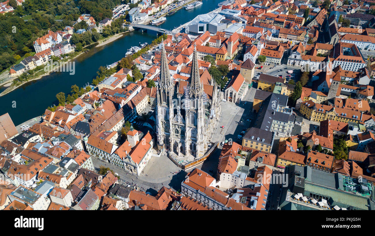 St. Peter Kathedrale oder Dom St. Peter oder Regensburger Dom, Regensburg, Bayern, Deutschland Stockfoto