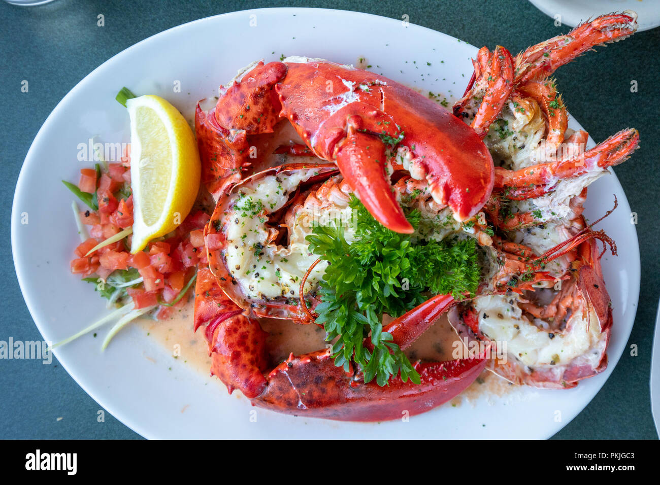 Pfanne gerösteten Hummer an der Lobster Pot Restaurant, Provincetown, MA, USA Stockfoto
