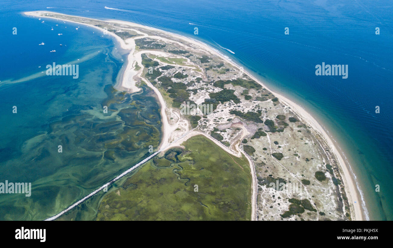 Luftaufnahme von Long Point, Provincetown, MA, USA Stockfoto