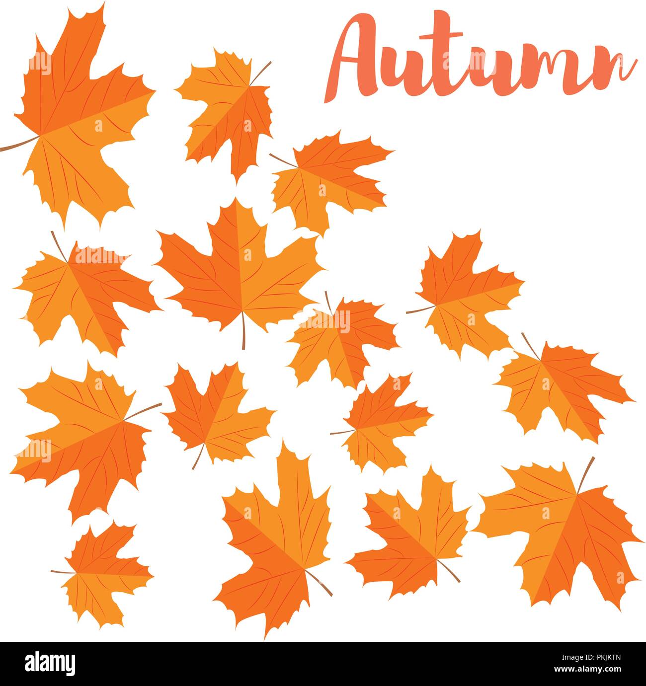 Vector Illustration. Herbst Hintergrund. Der gelbe Ahornblätter Stock Vektor